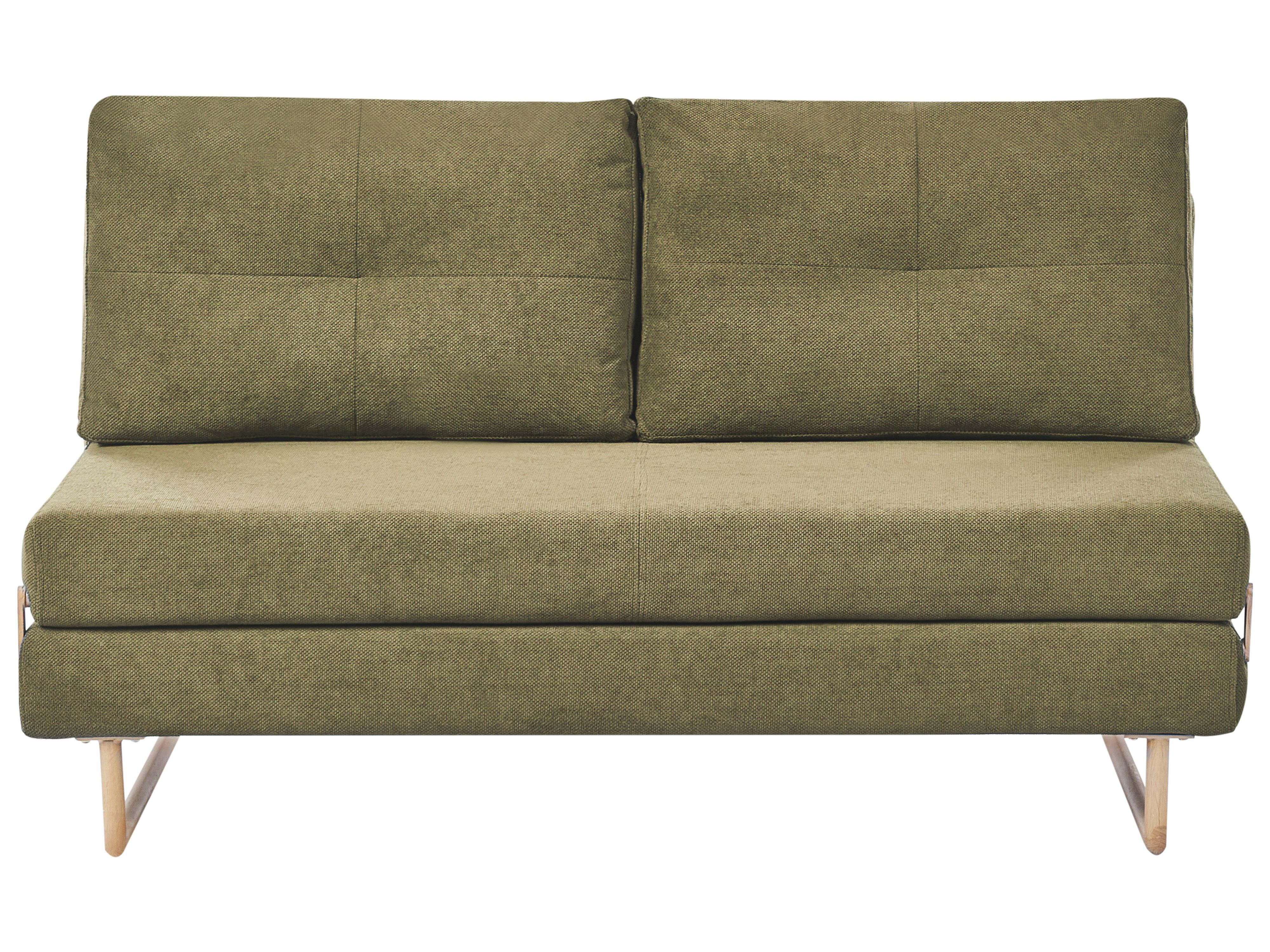 Sofa Bed 3 Seater JERSLEV Fabric Green