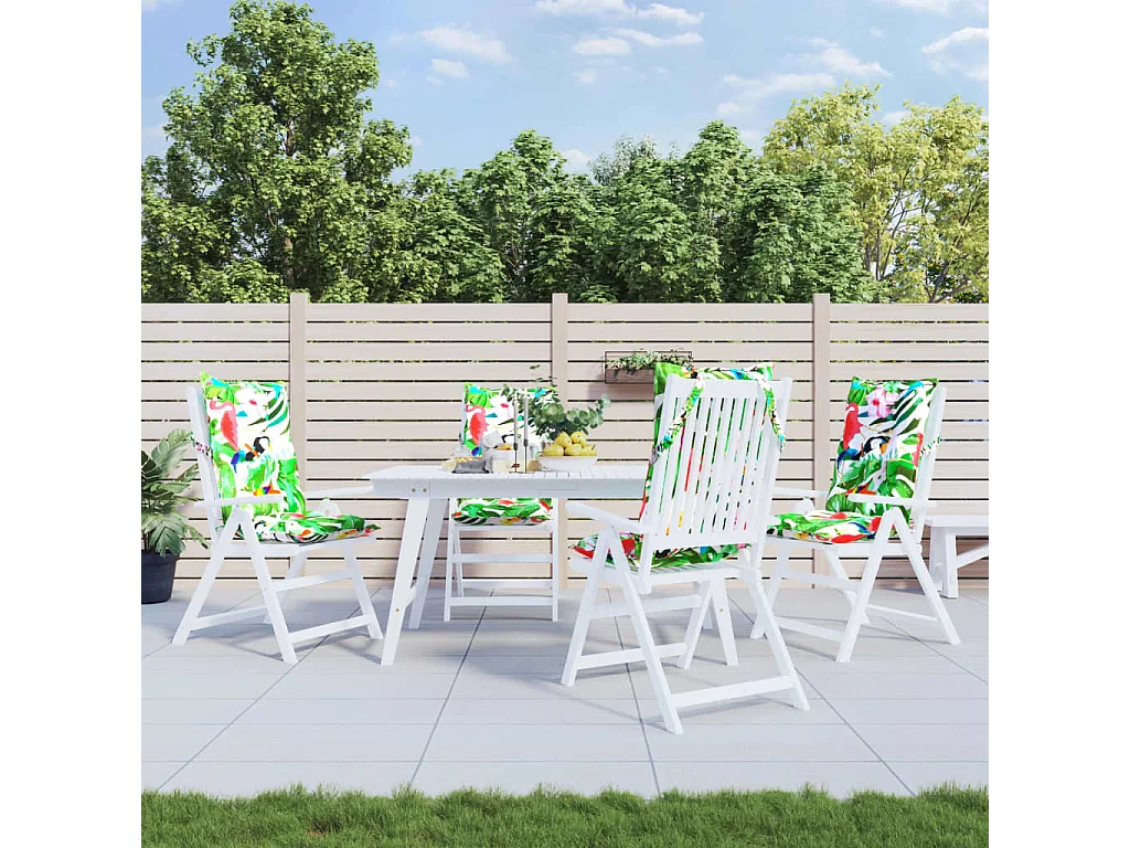 Coussins de chaise à dossier haut lot de 4 multicolore