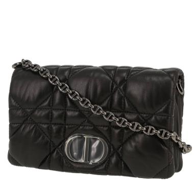 Dior Caro medium model shoulder bag in black leather cannage1:1High-quality replica