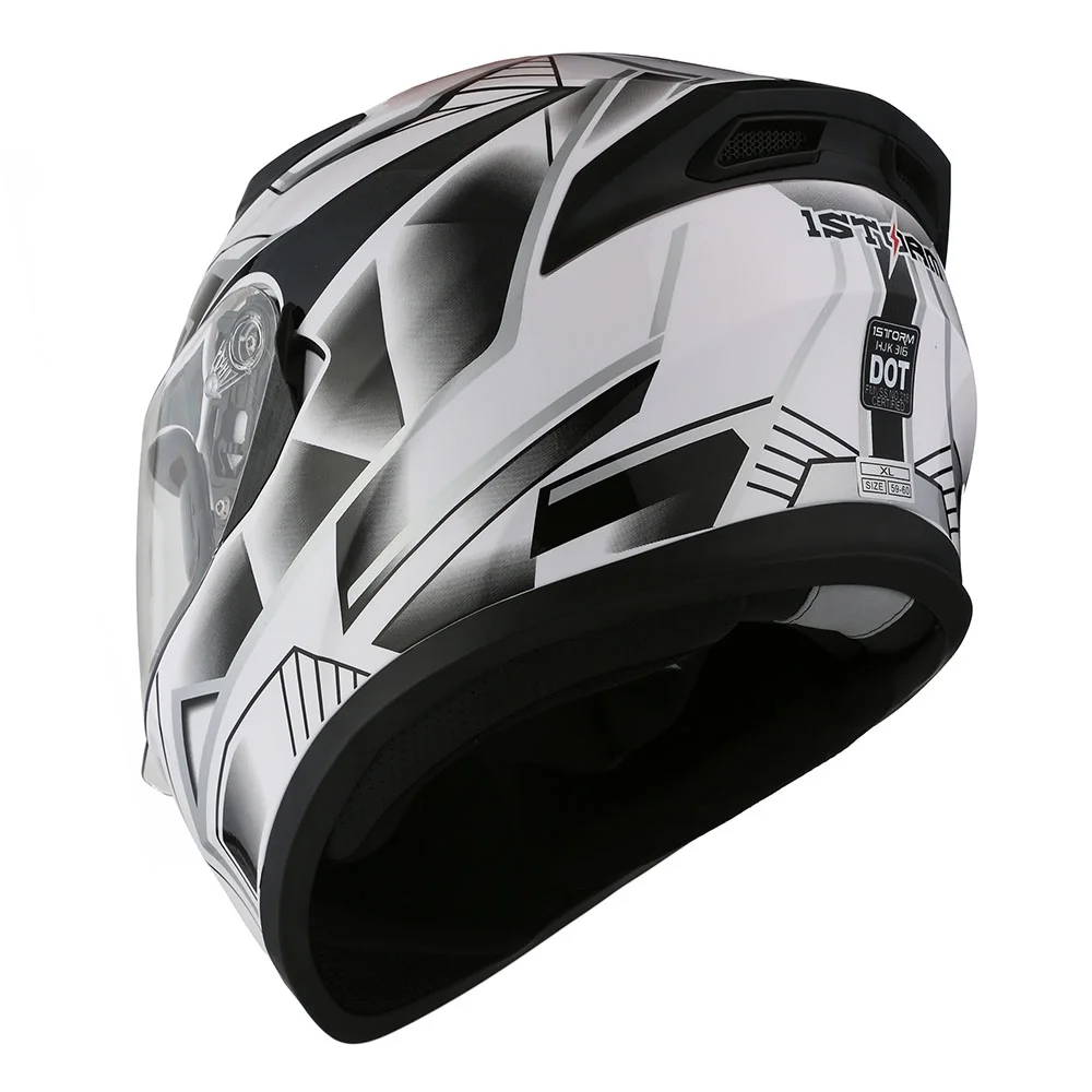 1Storm Motorcycle Modular Full Face Flip up Dual Visor Helmet + Spoiler + Motorcycle Bluetooth Headset: HJK316 Mechanic Red - Image 32