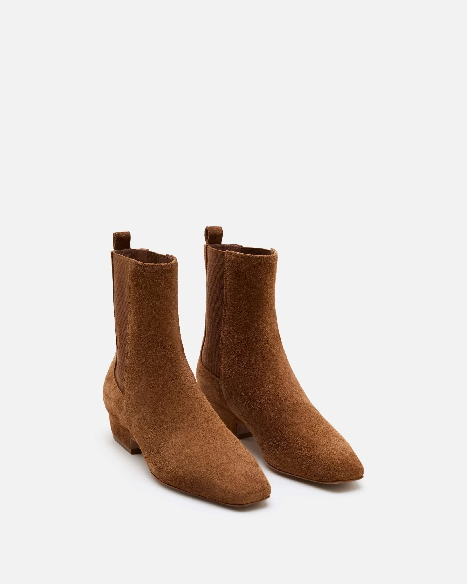 BOTTINES KEY/VEL - En cuir velours cognac