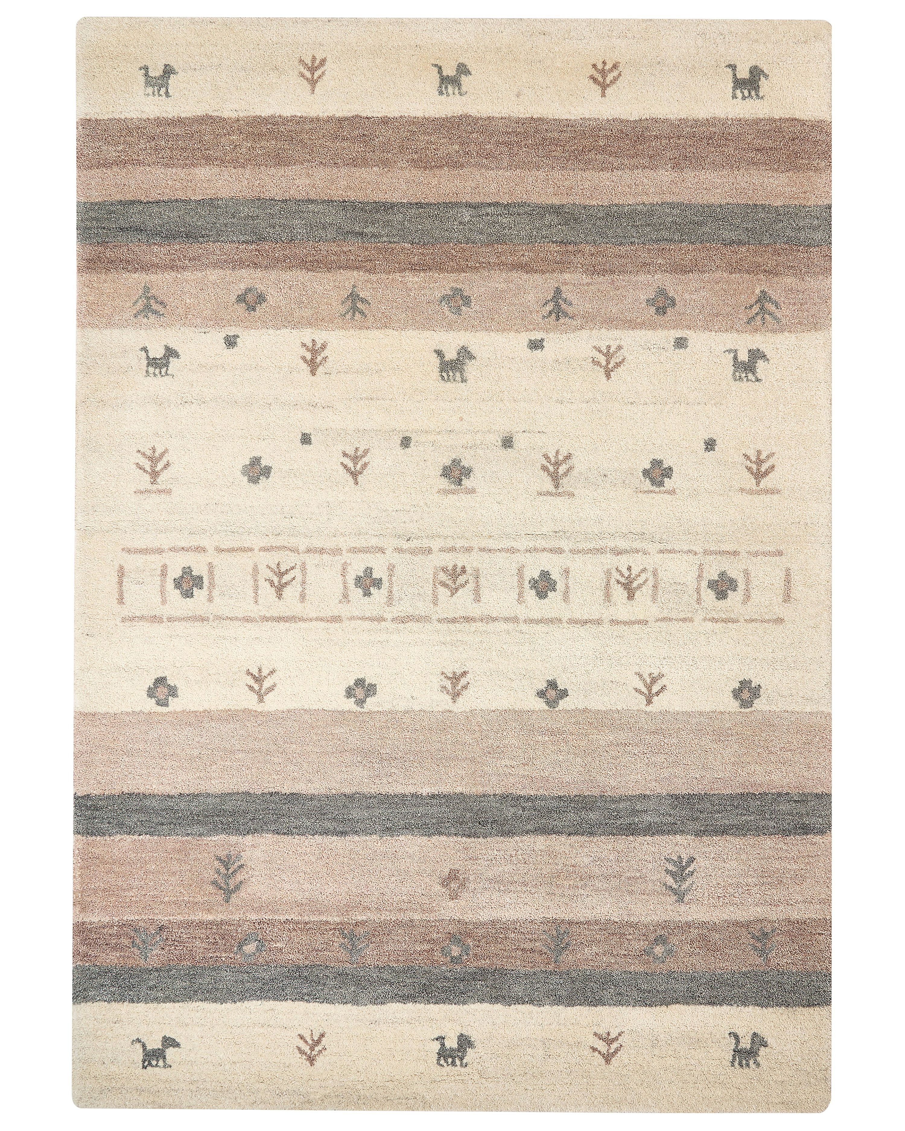 Rug KARLI Beige 160 x 230 cm Wool Gabbeh