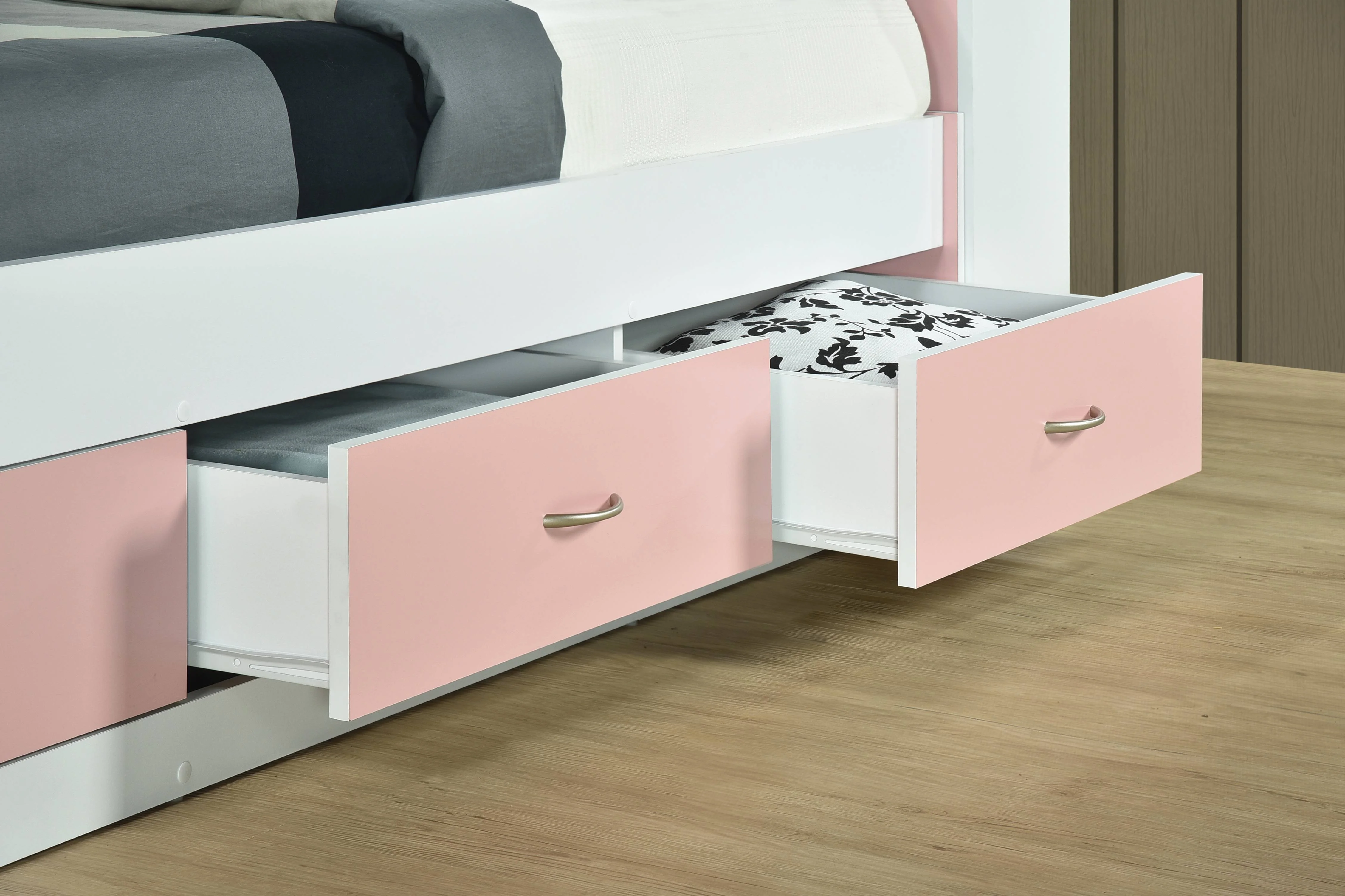 Hodedah Twin-Size Captain Bed with 3-Drawers and Headboard in White - Image 18