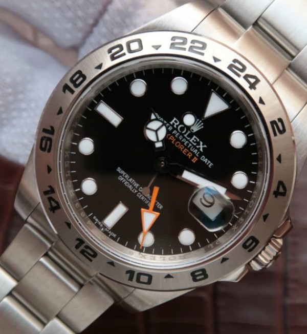 Replica Rolex EXPLORER II 42mm 216570 Noob Black Dial SS Bracelet A3187 - Elite Watch Atelier