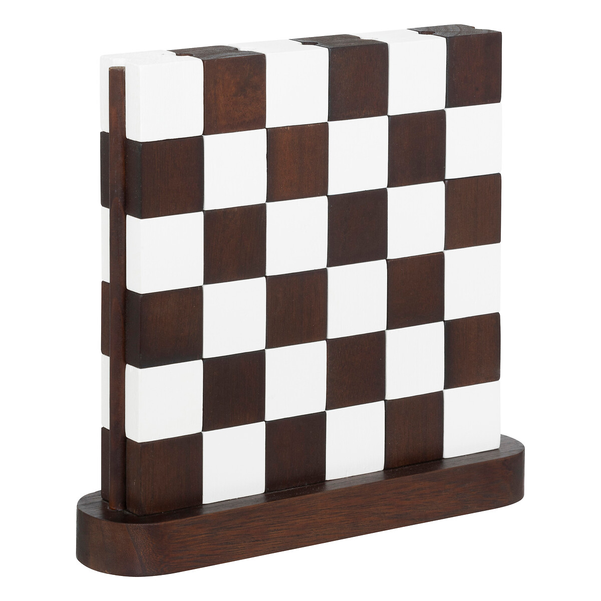 Checkerboard "Twis" Paulownia, Brown, 27x28 cm