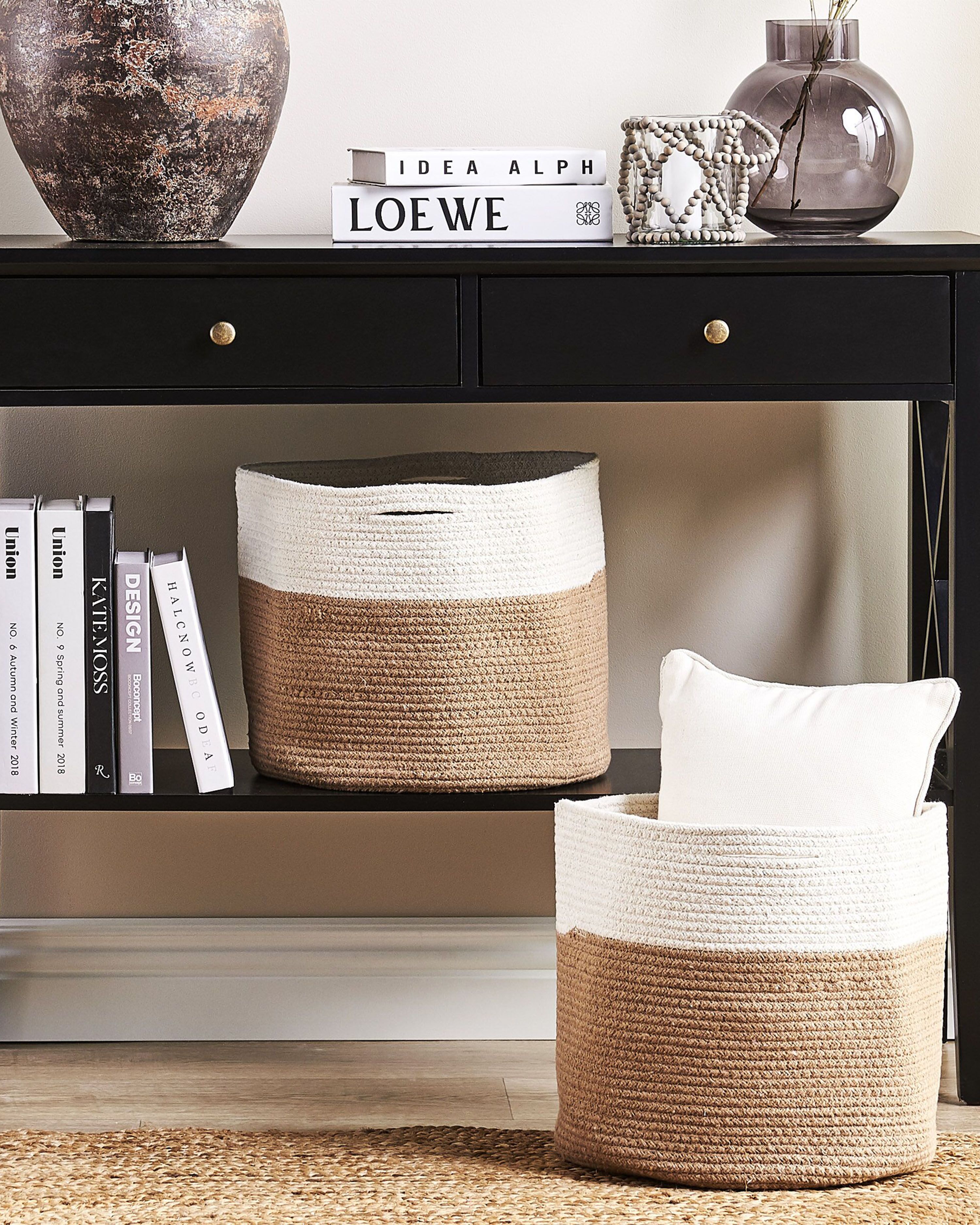 Set of 2 Baskets ARDESEN Cotton Natural