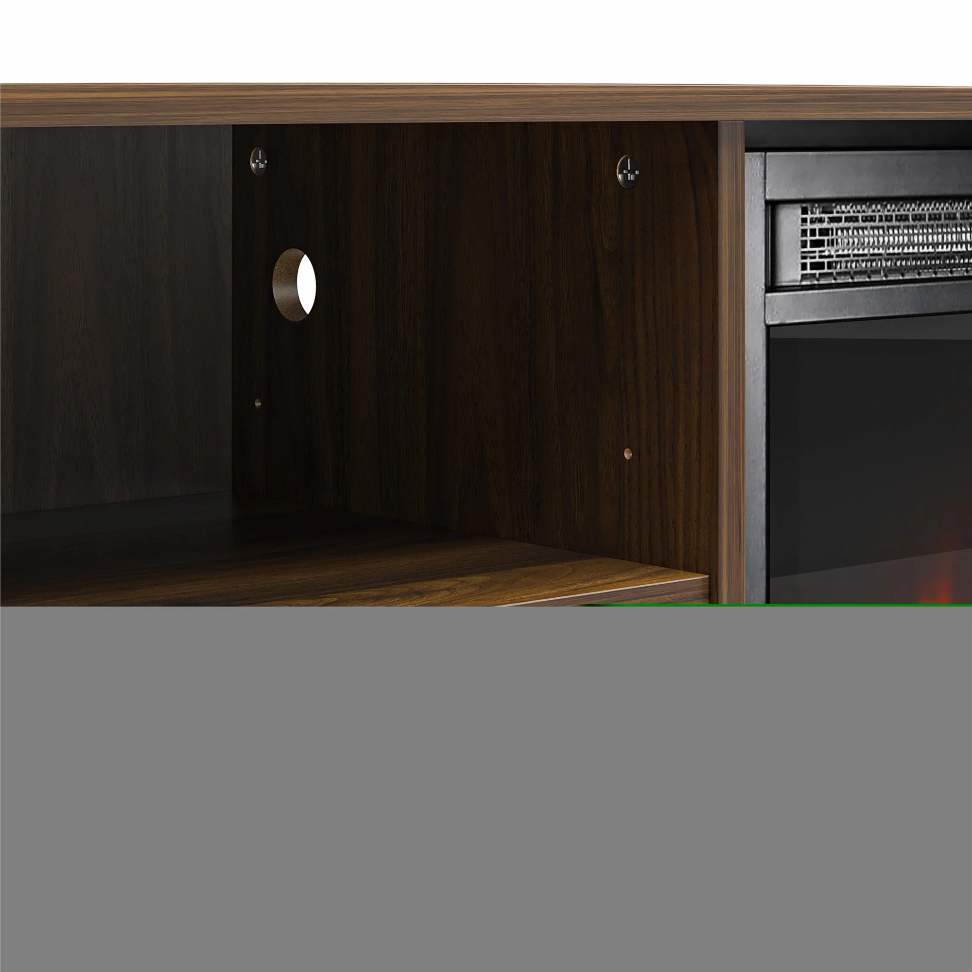 Mainstays Fireplace TV Stand, for TVs up to 55", Black Oak - Image 37