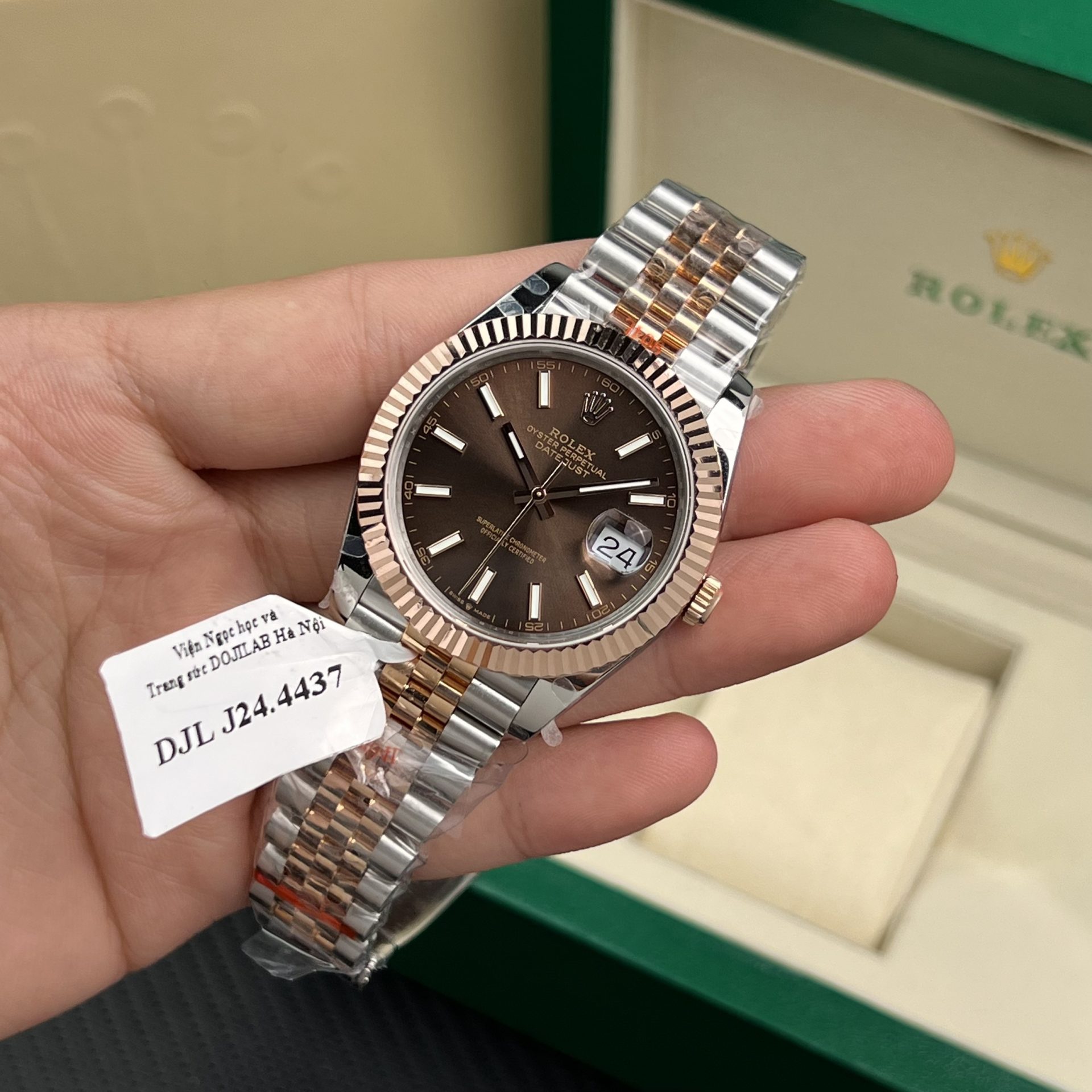 Rolex Replica Watches DateJust Gold Wrapped Chocolate Dial GM Factory 41mm - Elite Watch Atelier