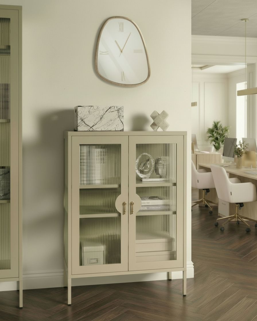 Storage Unit GLEORA Metal Light Beige