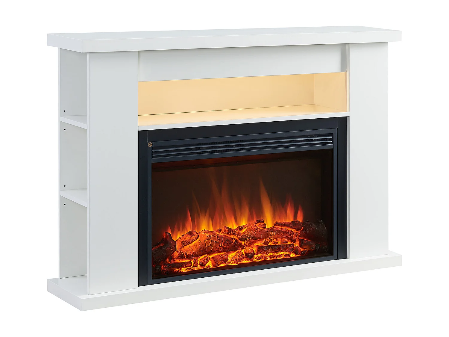 Cheminée électrique BALDERIA Ruby - Cheminée sur pied avec chauffage 2000 W - Blanc