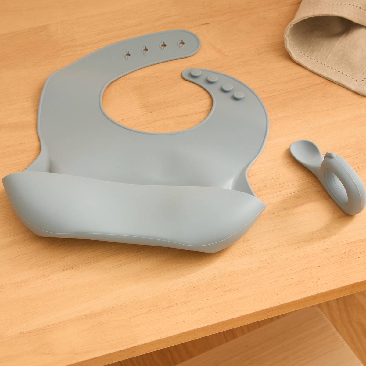 Child Bib Set "Yum" 2 pieces, Blue