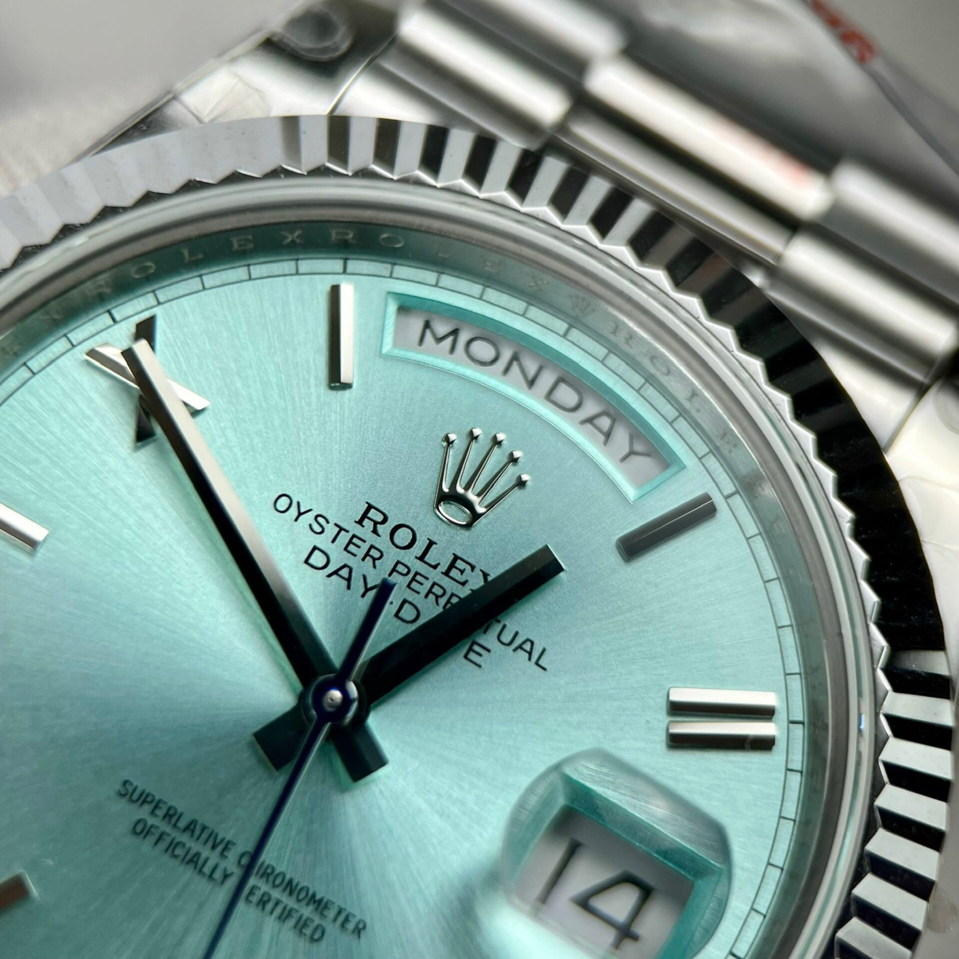 Rolex Day-Date 228236 Replica 11 Watch Ice Blue Dial GM Factory 40mm - Top club