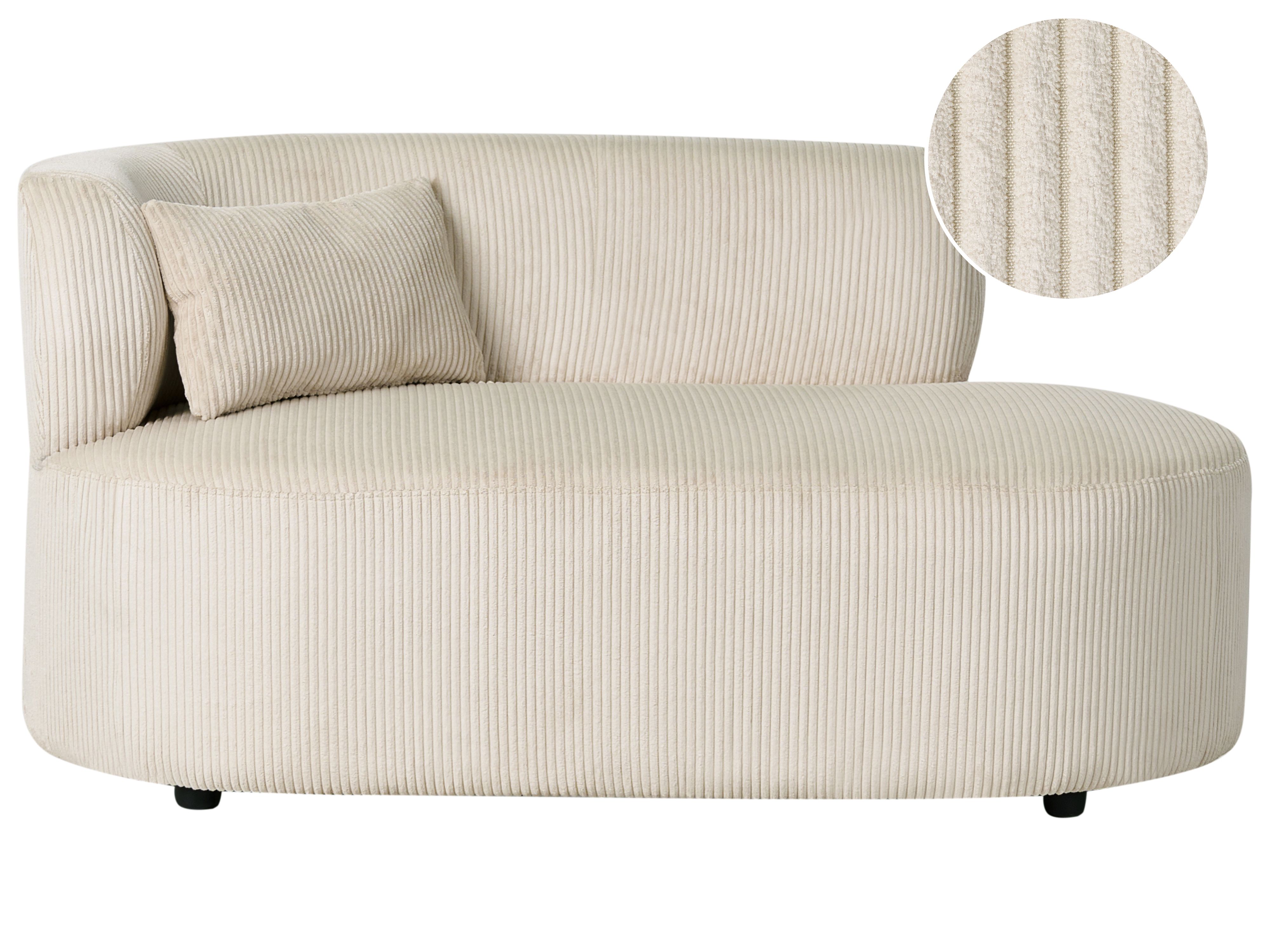 Left-Hand Chaise Lounge VANVEY Corduroy Light Beige