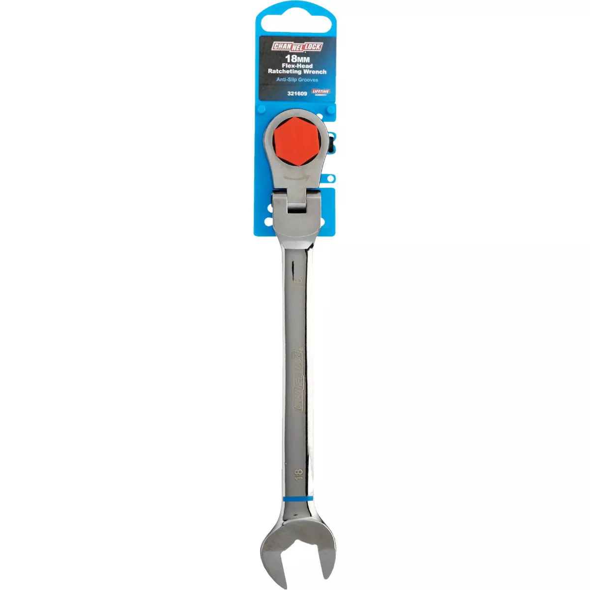 Channellock Metric 18 mm 12-Point Ratcheting Flex-Head Wrench