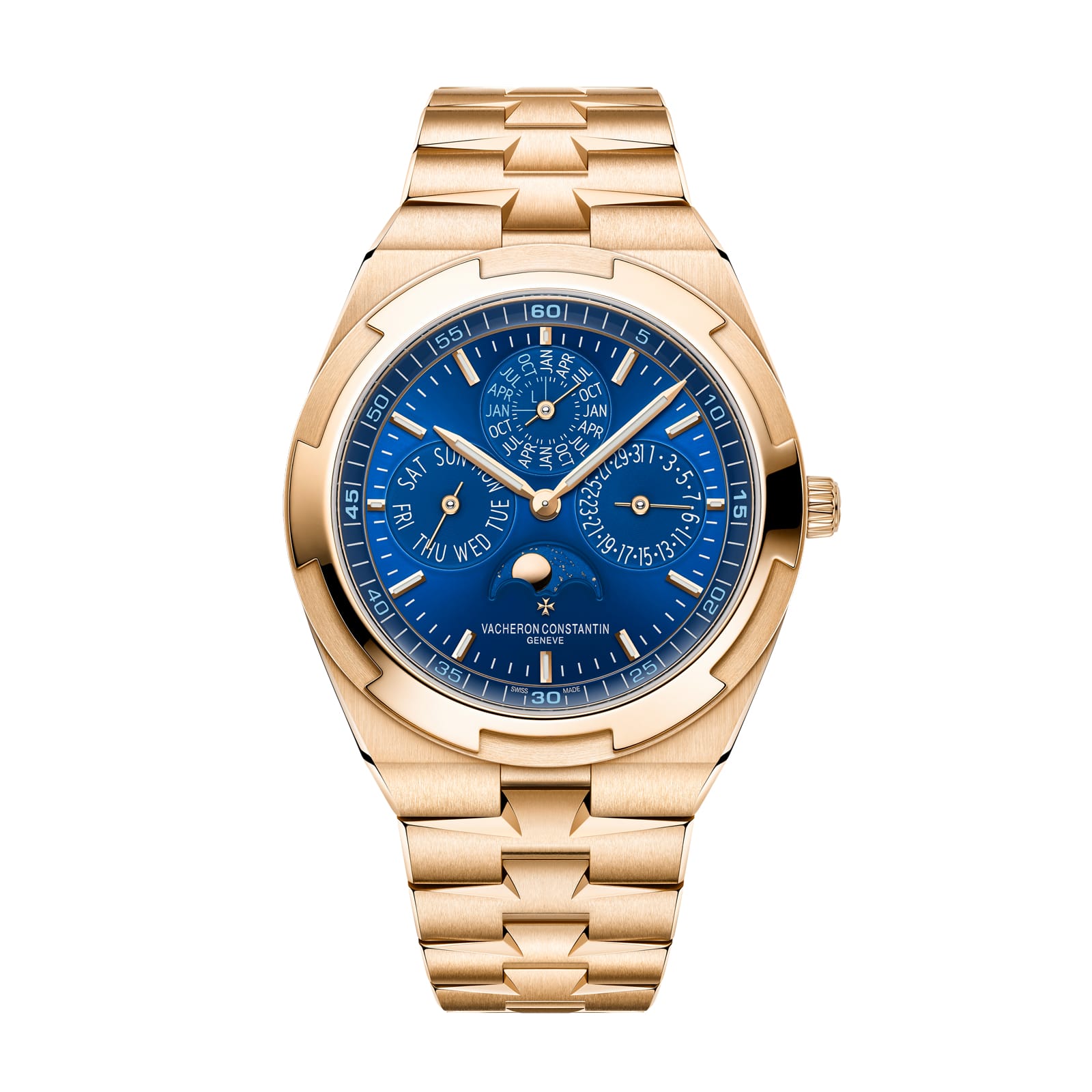 Fake Vacheron Constantin Replica Watches Overseas perpetual calendar ultra-thin Boutique Exclusive 41.5 MM PINK GOLD 4300V/220R-B509(1:1 replica) - Top club