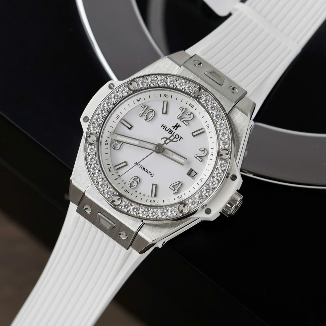 Hublot Big Bang One Click Titanium Customs Moissanite Diamonds Bezel Replica Watch 39mm - Top club