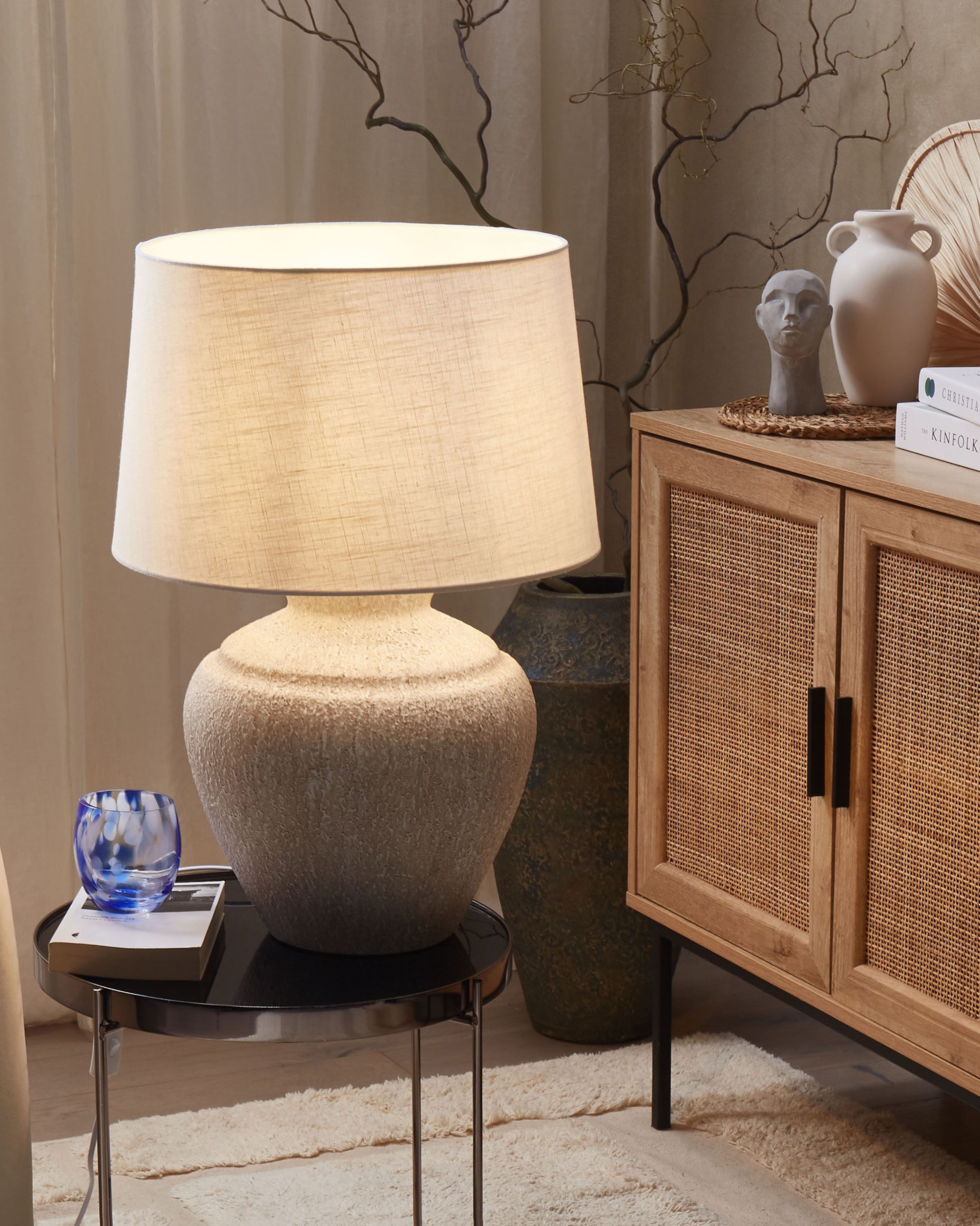 Table Lamp CAINE Ceramic Light Beige