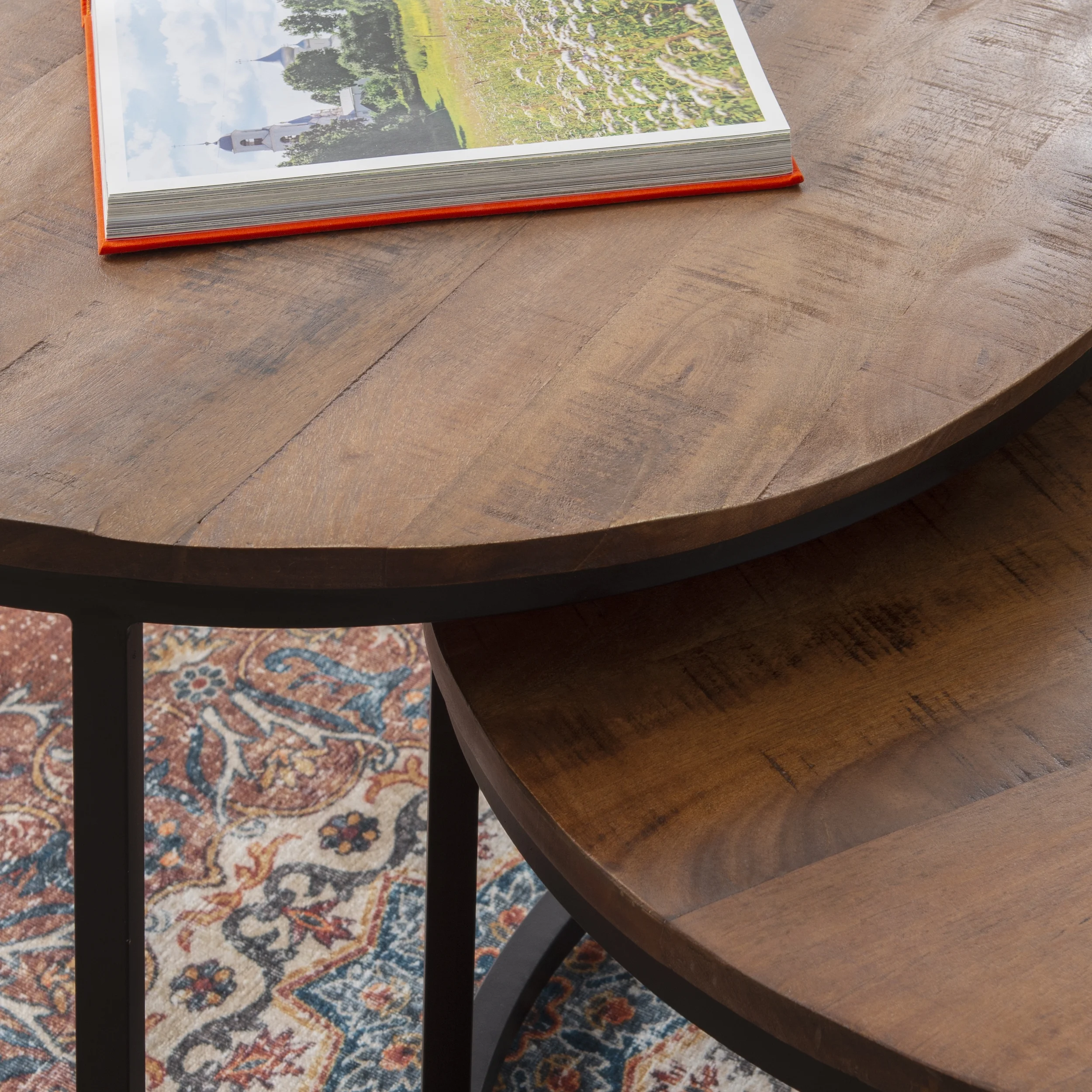 Darden Bohemian Nesting Coffee Tables, Set of 2, Black/Brown - Image 3