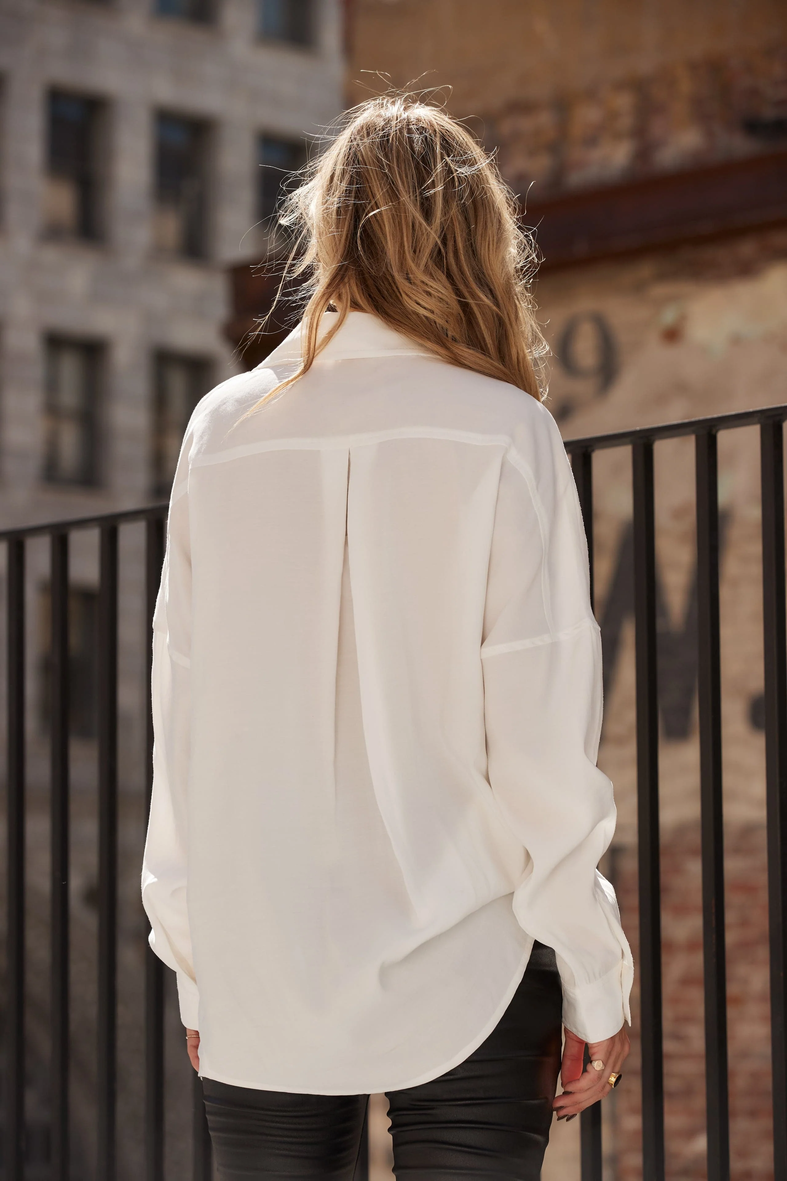 Danielle White Button Up Top