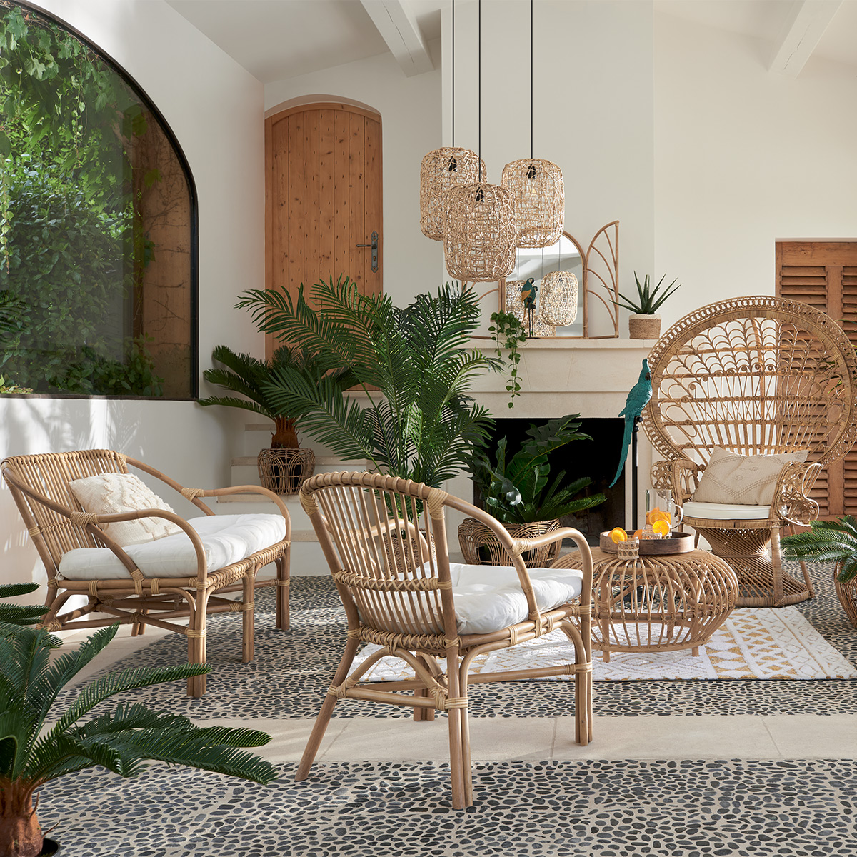 Suspension lamp "Raahe" Beige, D.28 cm