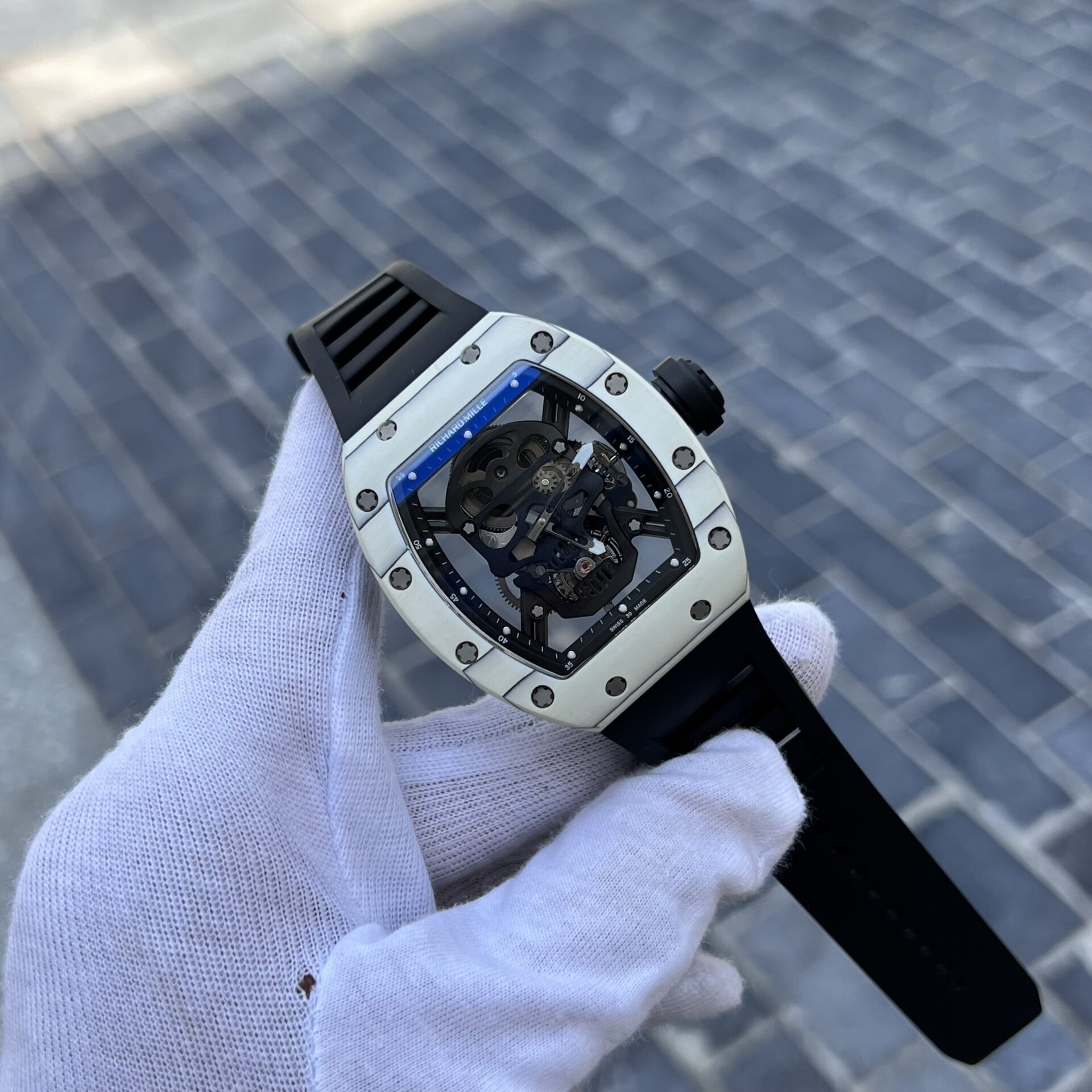 Richard Mille Replica 1:1 Watch RM052 Skull Tourbillon White Case 43mm - Elite Watch Atelier