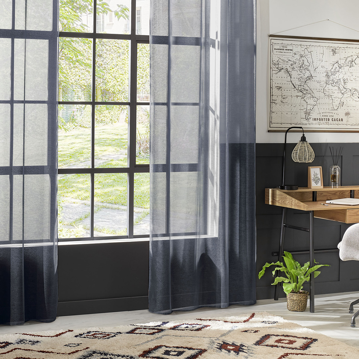 "Moly" sheer curtain Blue, 135x240 cm