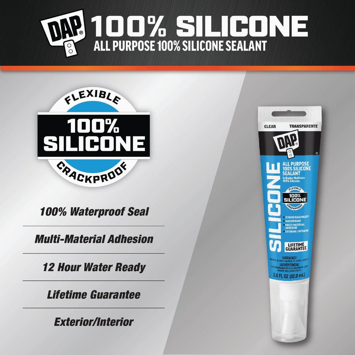 Dap 2.8 Oz. Window, Door & Siding Silicone Sealant, Clear