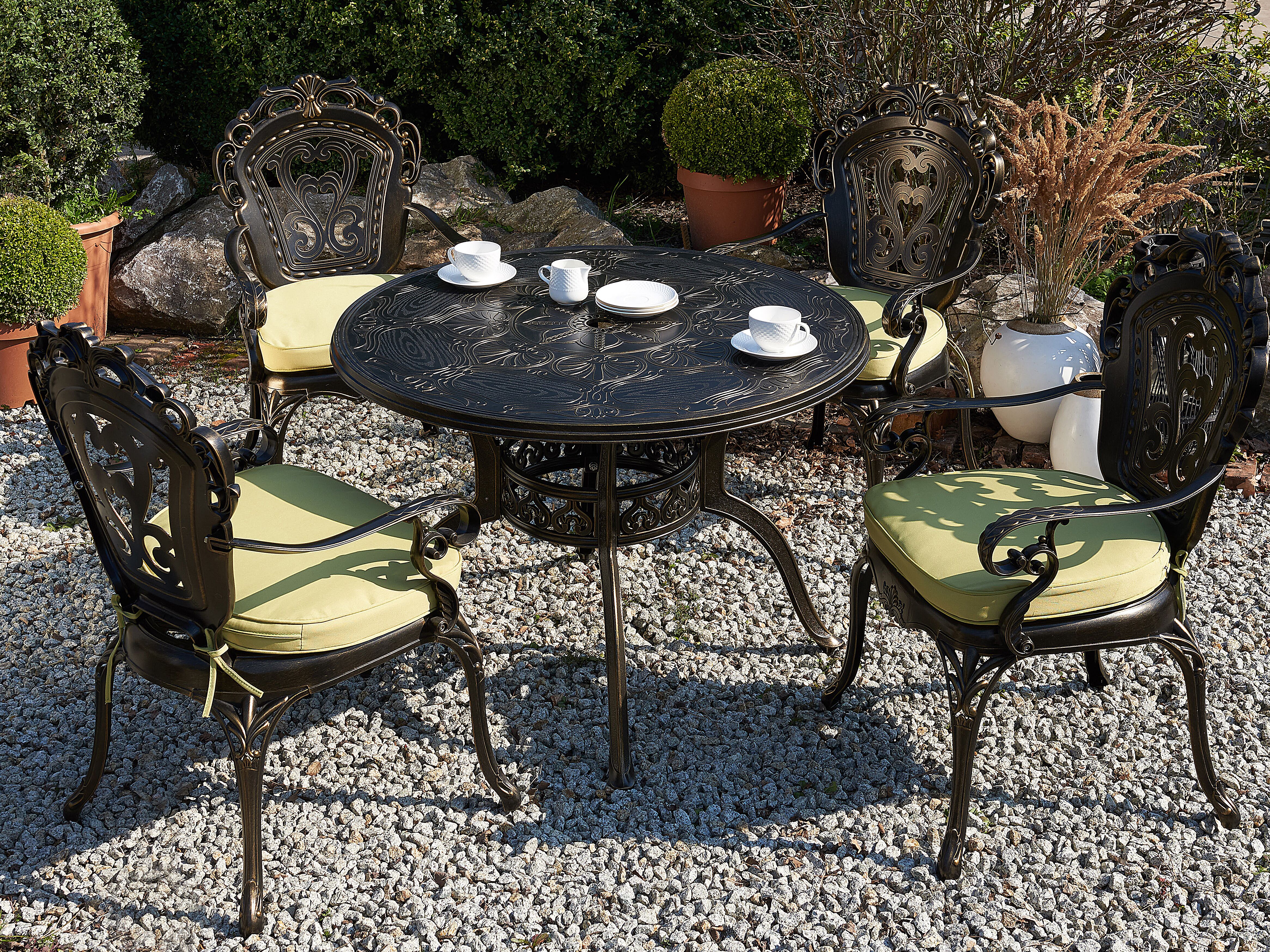 Garden Dining Table SAPRI 100 cm 100 cm Metal Dark Brown