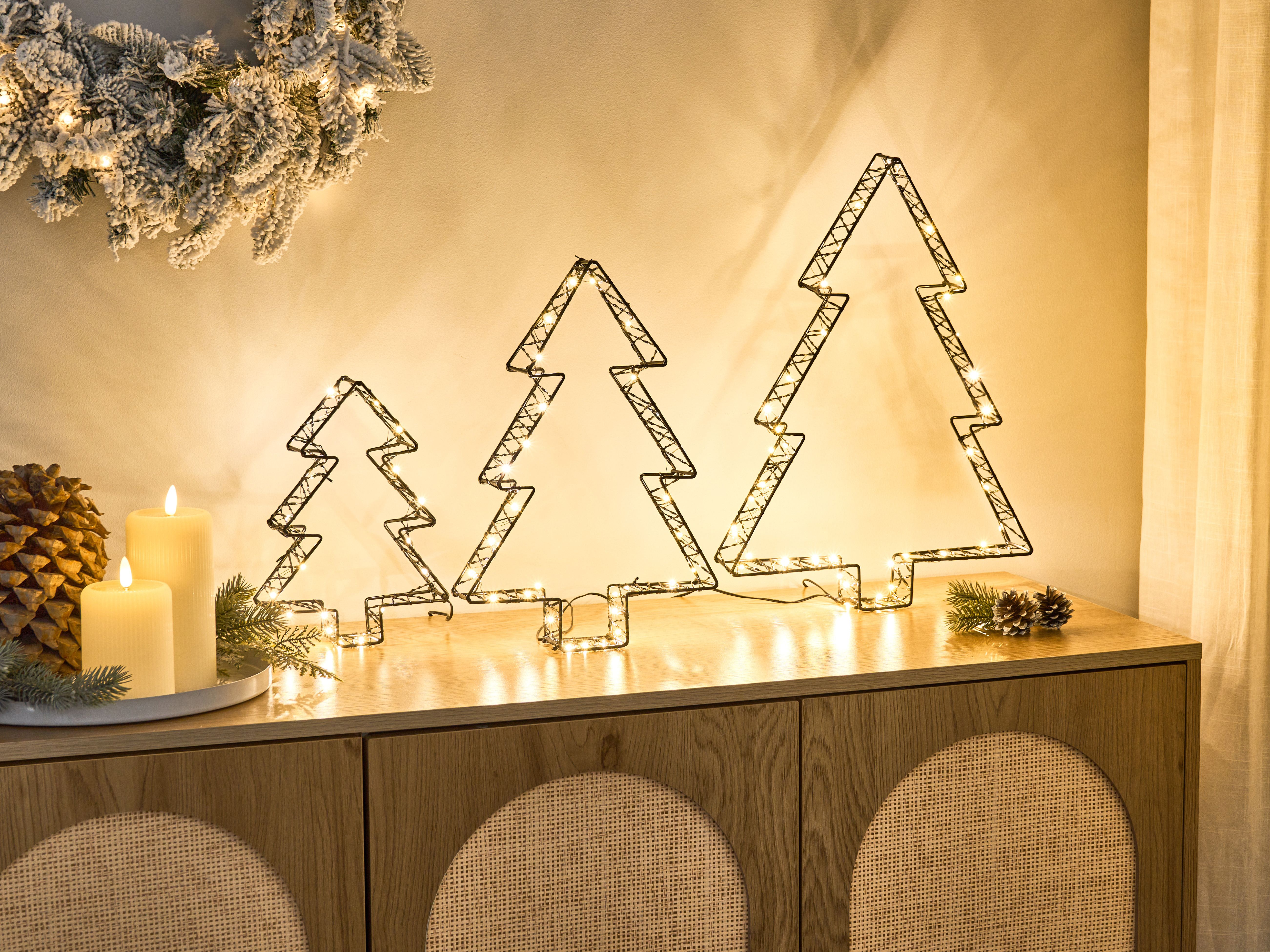 Outdoor Decoration LED LOFSEN Christmas Tree 45/35/25 cm Black