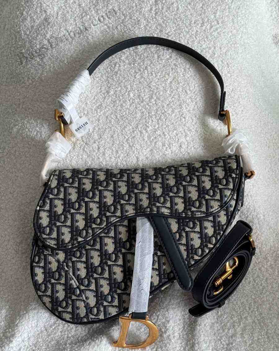 Christian Dior Mini Oblique Canvas Saddle Bag In Dubai