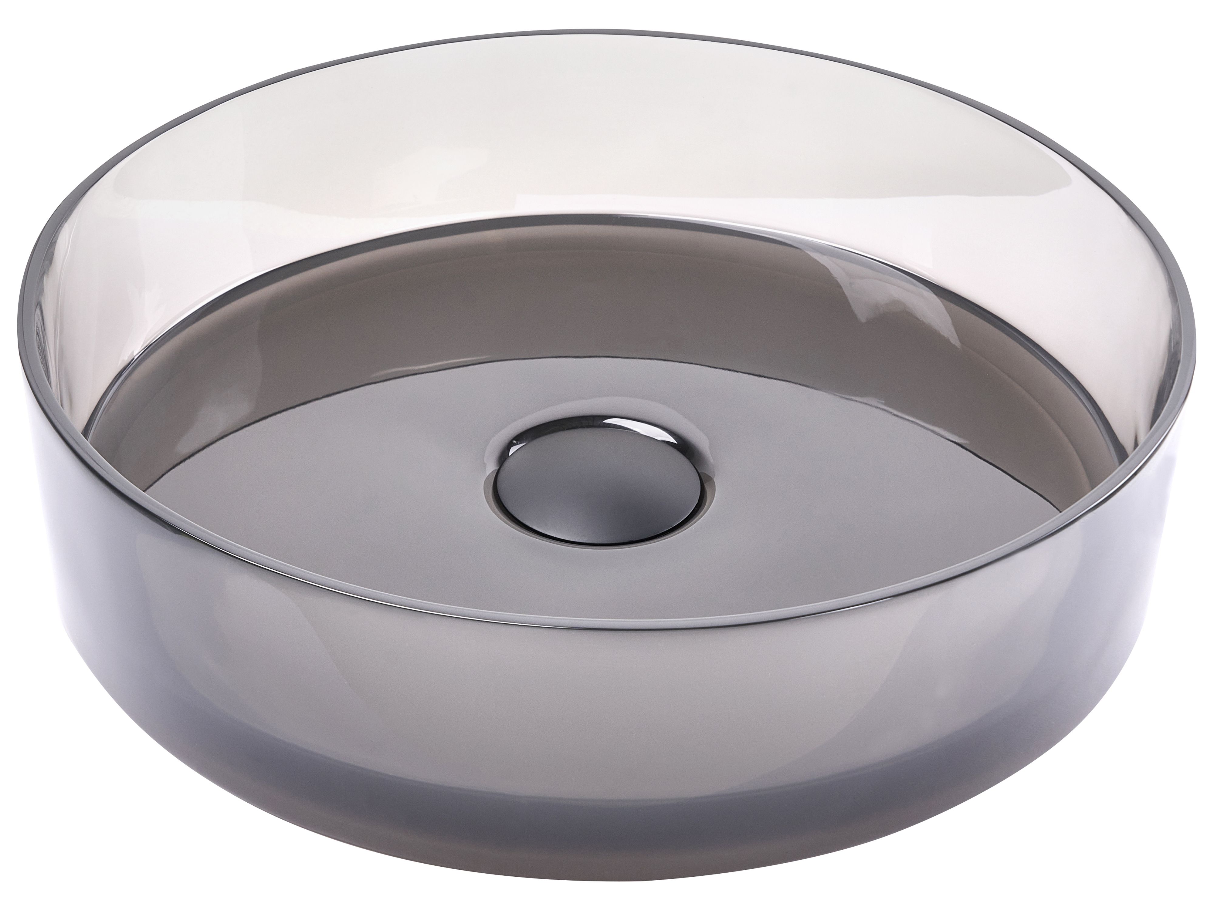 Countertop Basin TOLOSA ⌀ 360 mm Solid Surface Black