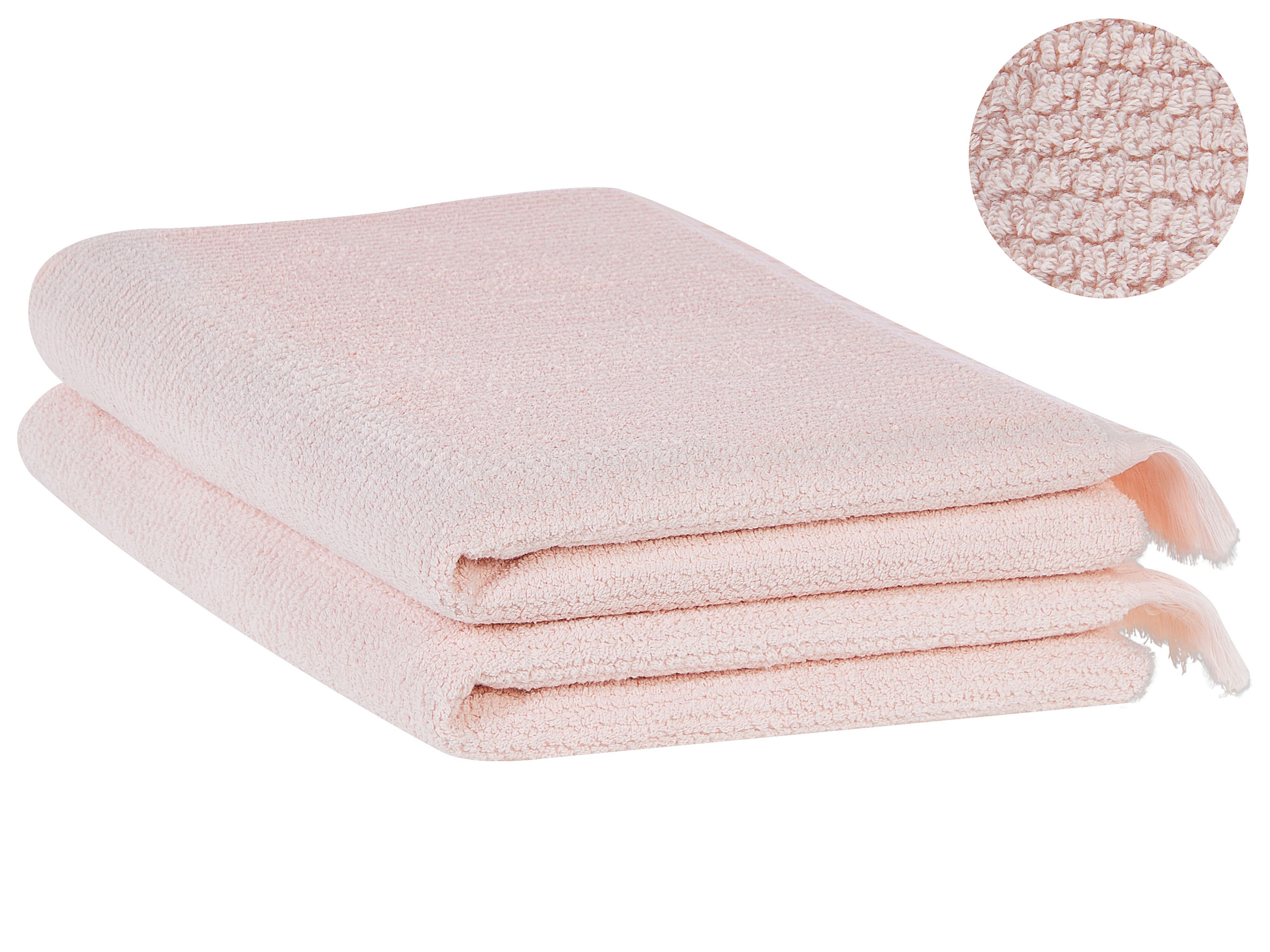 Set of 2 Towels ATIU Terry Cotton Pastel Pink