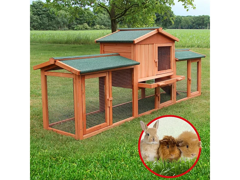 Cage Clapier Enclos lapin 210x85x54cm petits animaux Modele XXL 040 BB LOISIR