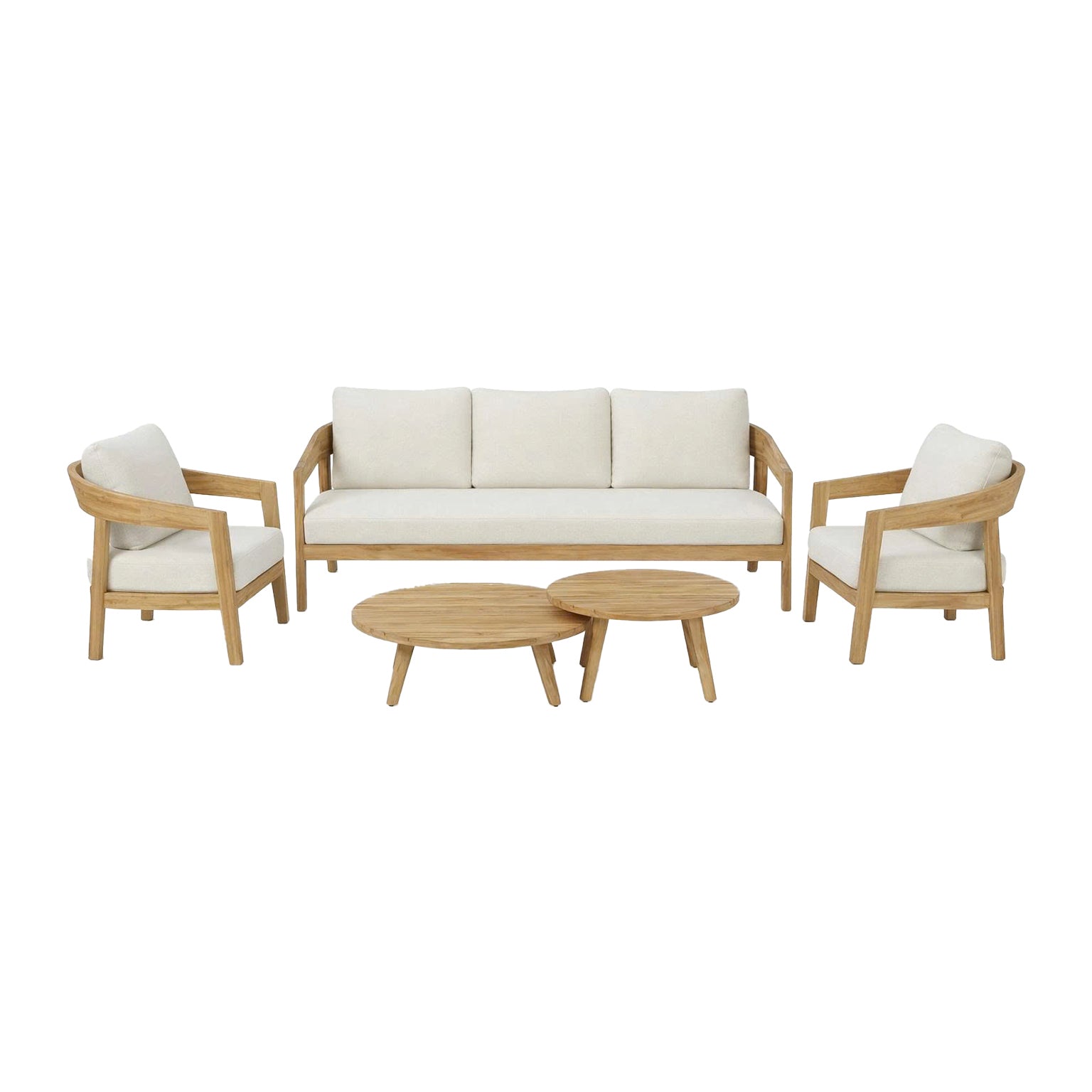 Blokker Sanjo Loungeset - Acaciahout - Off-White