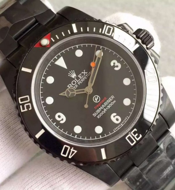 Replica Rolex Fragment Submariner 116610 PVD Black Dial PVD Bracelet A2836 - Elite Watch Atelier