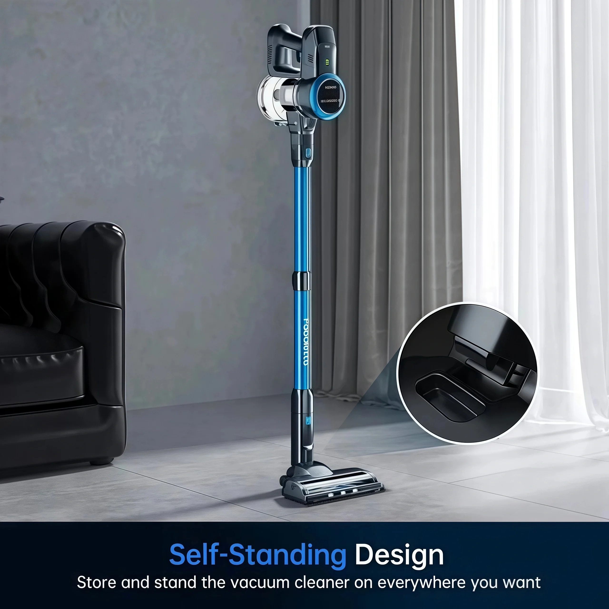 Lazyswan Cordless Vacuum Cleaner 35KPA 400W Stick Vacuum 50min 2200mAh for Home Pet Hair Car Carpet Hardwood Floor