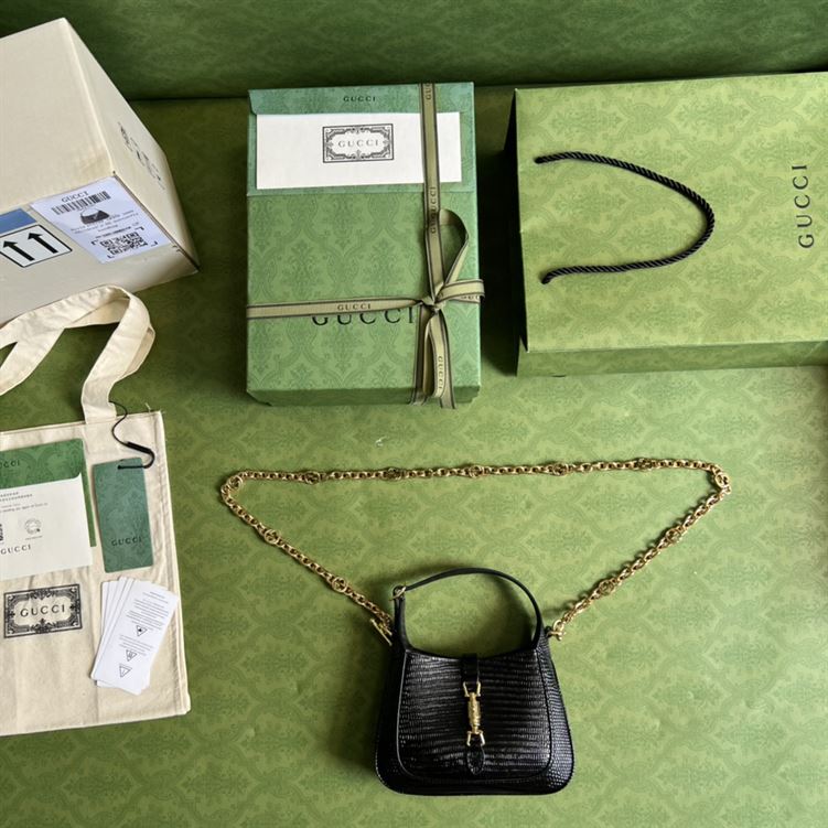 Jackie 1961 lizard mini bag Black – GB1201:1High-quality replica