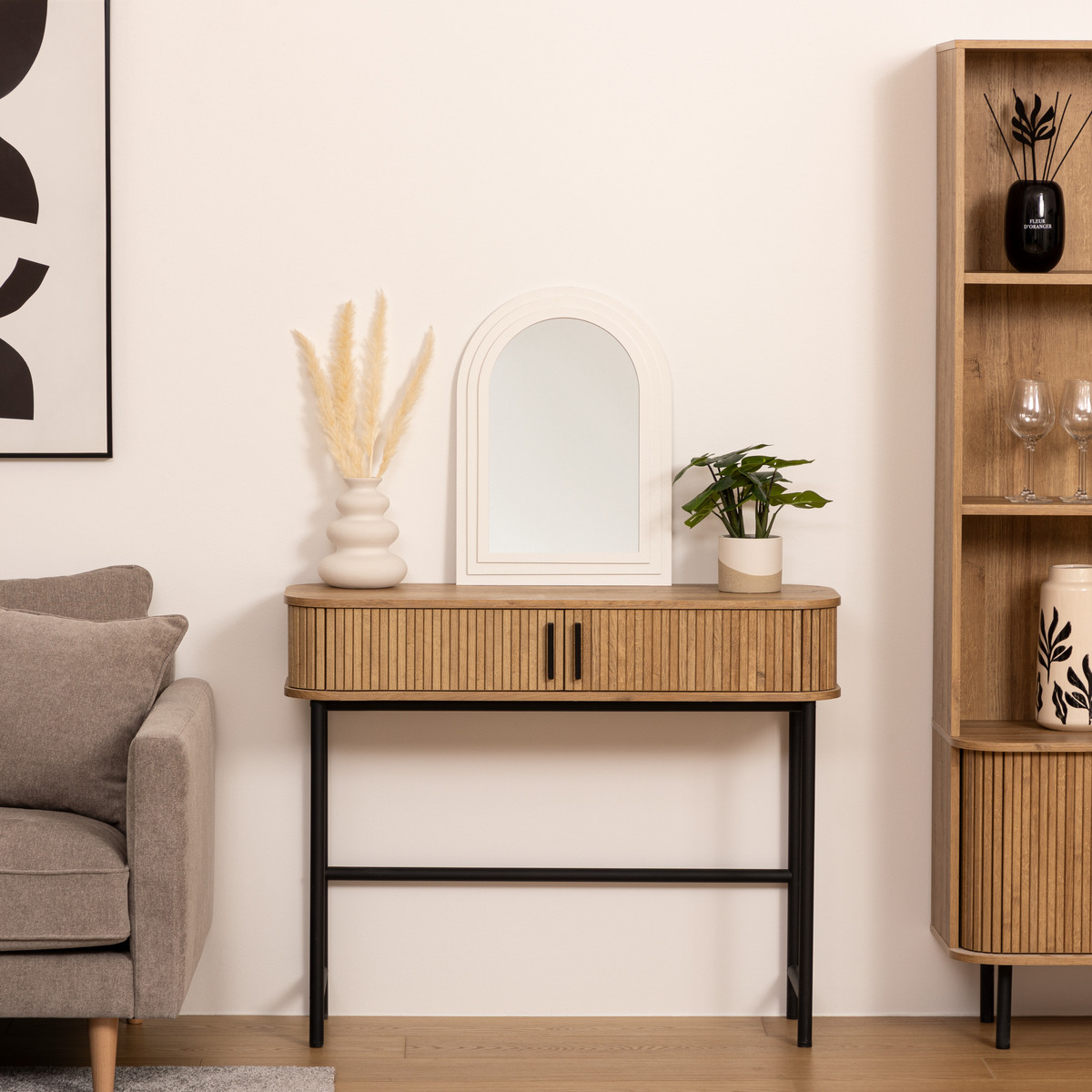 Mirror"Emily" White, H.55 cm