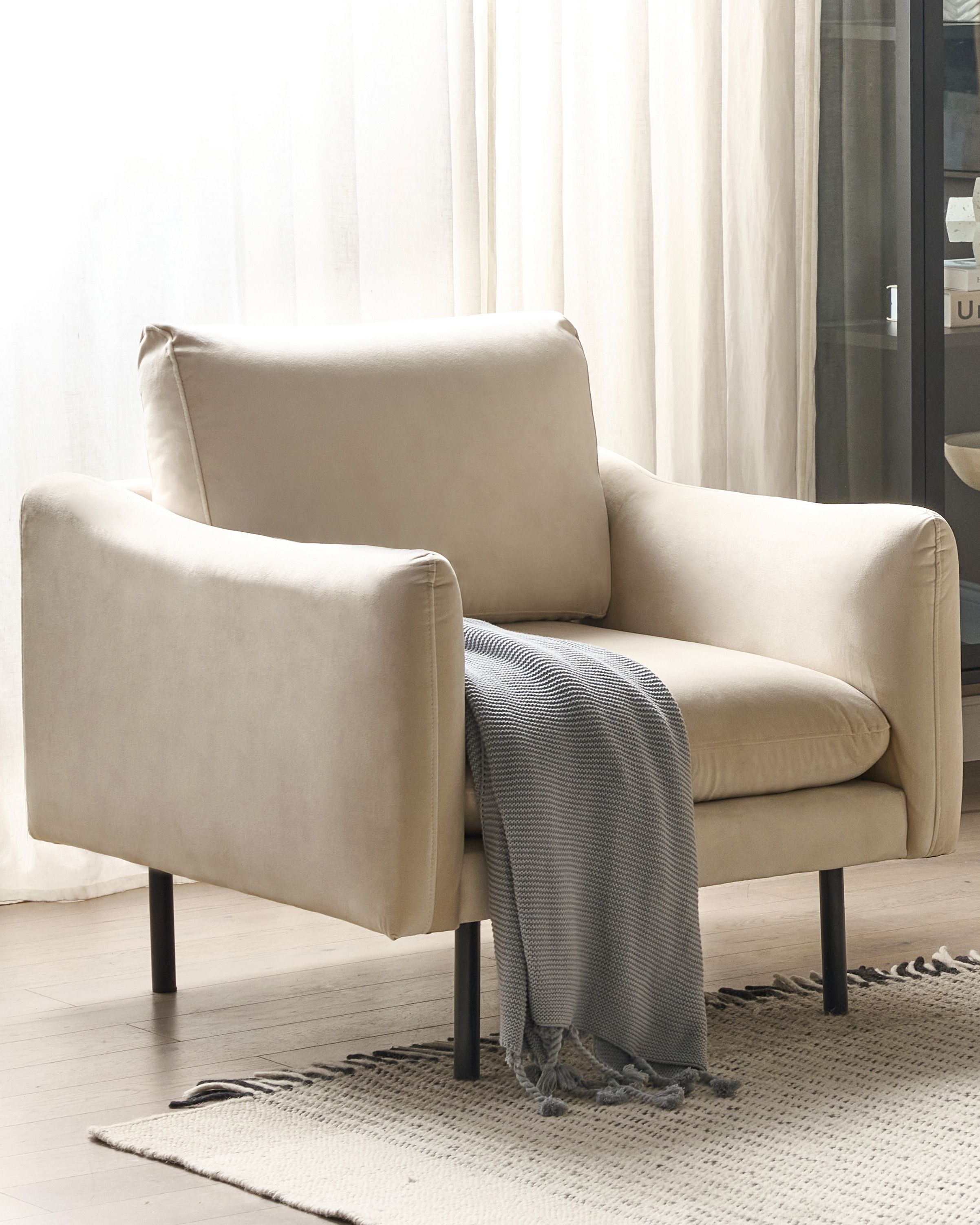 Armchair VINTERBRO Velvet Light Beige