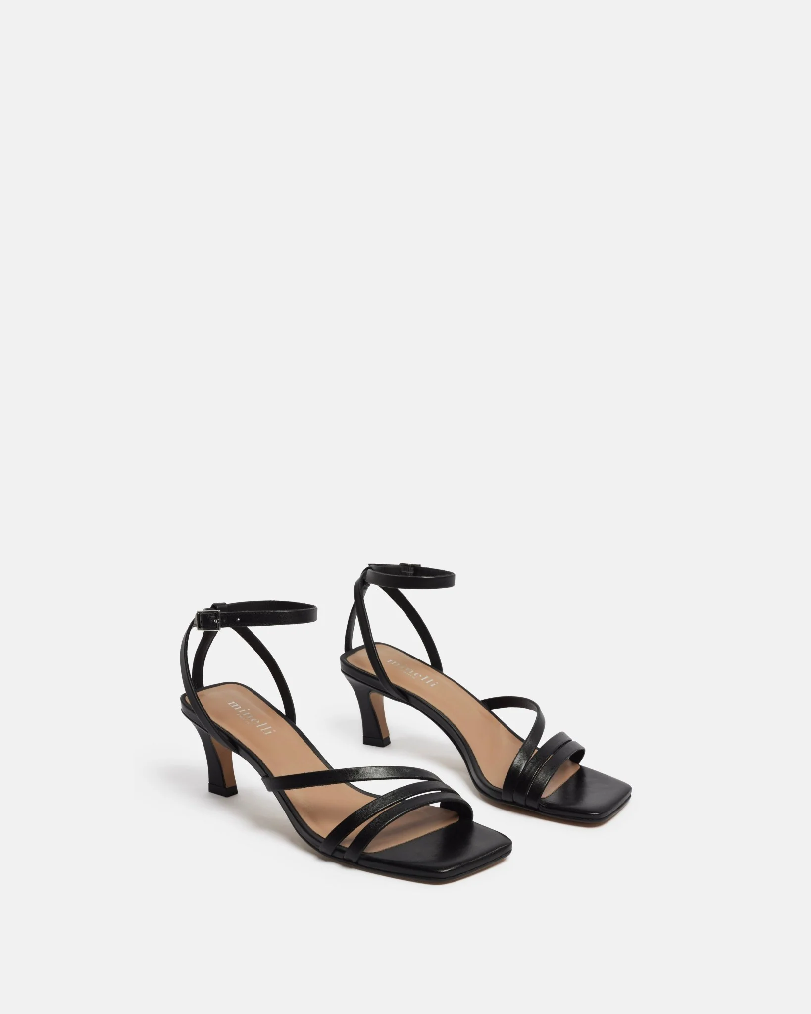 SANDALES KITANA - En cuir à talons noir