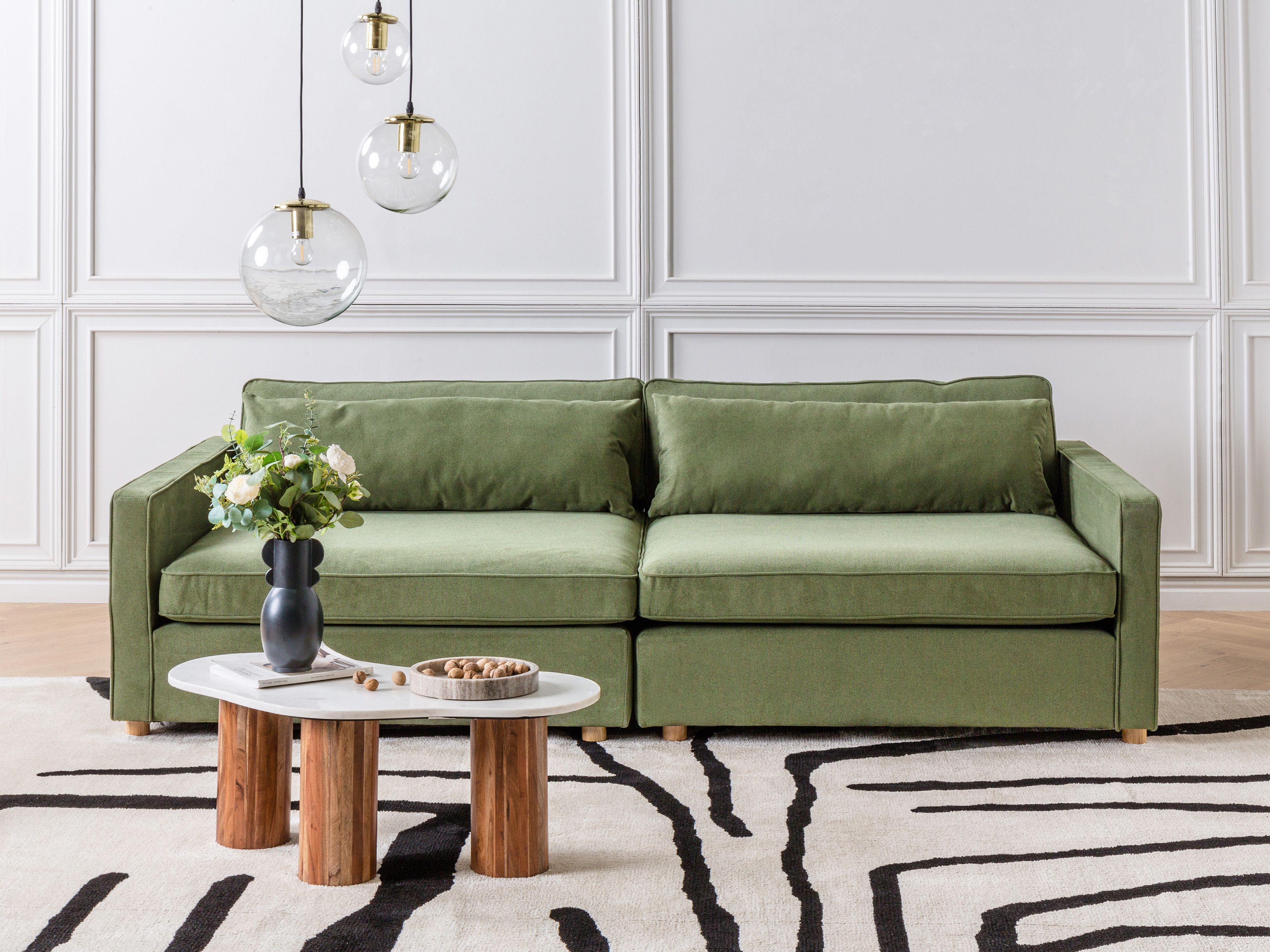 Sofa 3 Seater VINSTRA Fabric Green