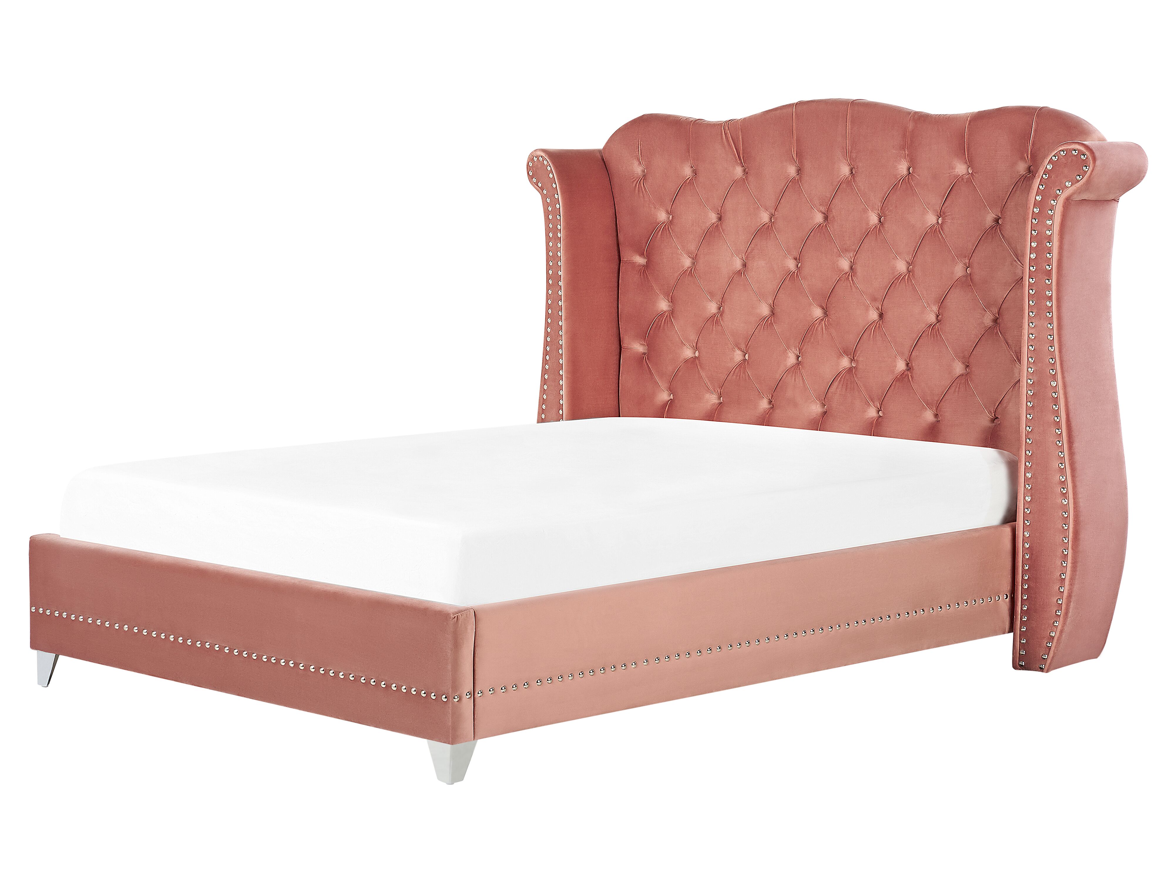 Bed Velvet AYETTE 160 x 200 cm (EU King Size) Pink