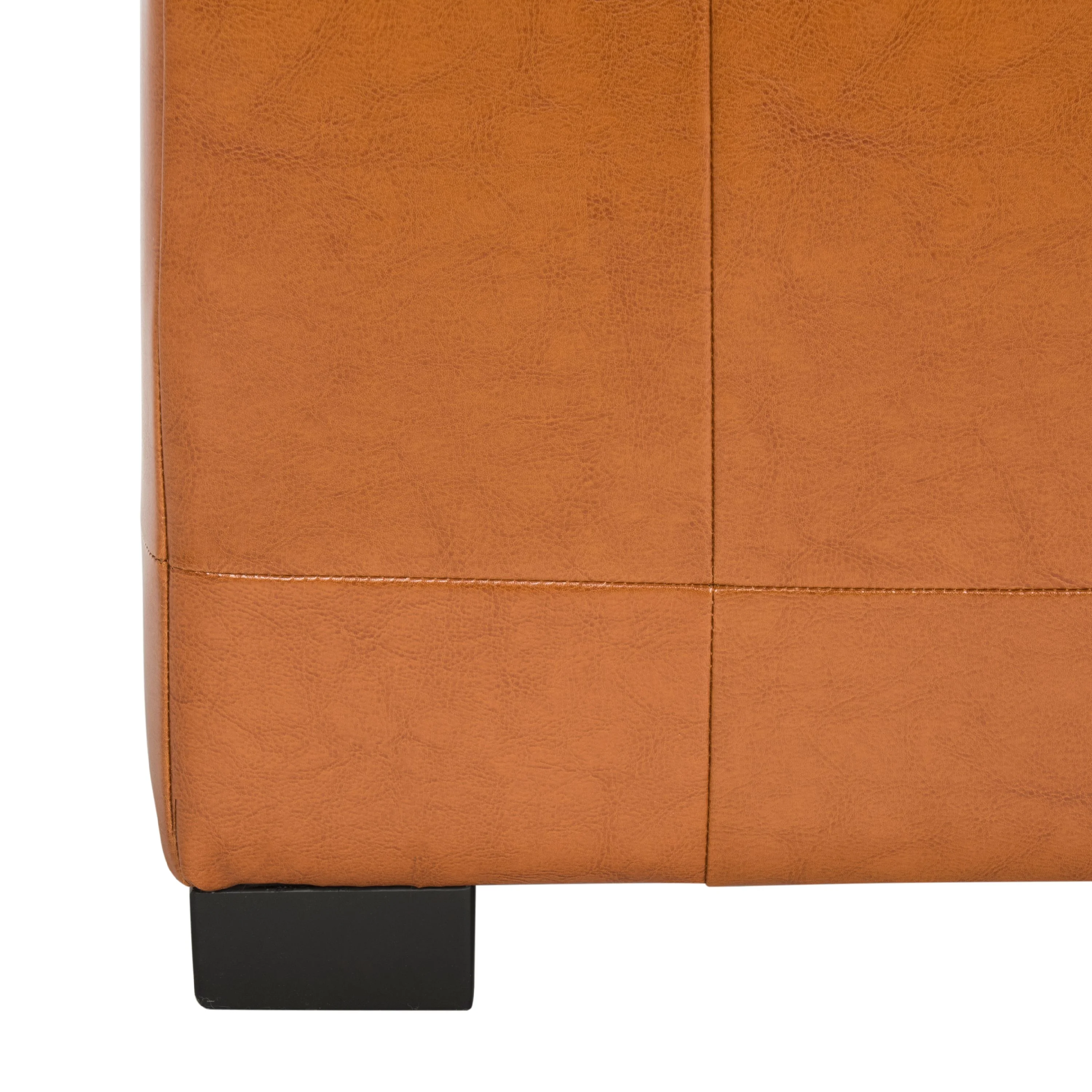SAFAVIEH Large Manhattan Rustic Tufted Storage Bench, Brown - Image 25