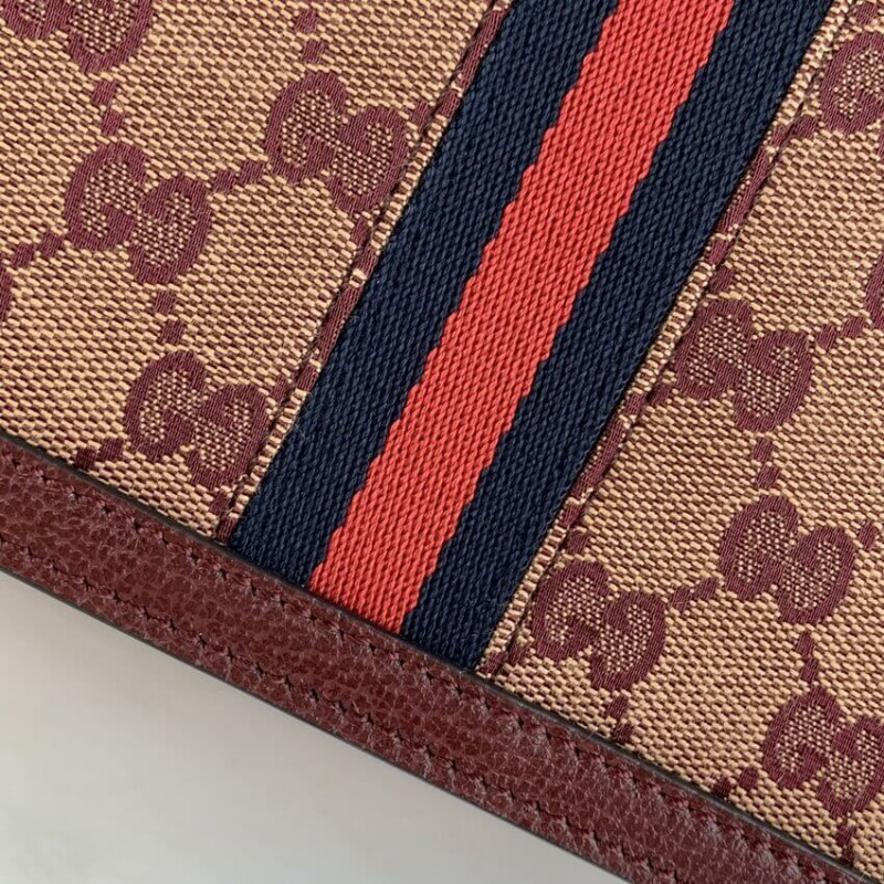 Replica Gucci Ophidia Small Top Handle Bag With Web 651055 Burgundy1:1High-quality replica