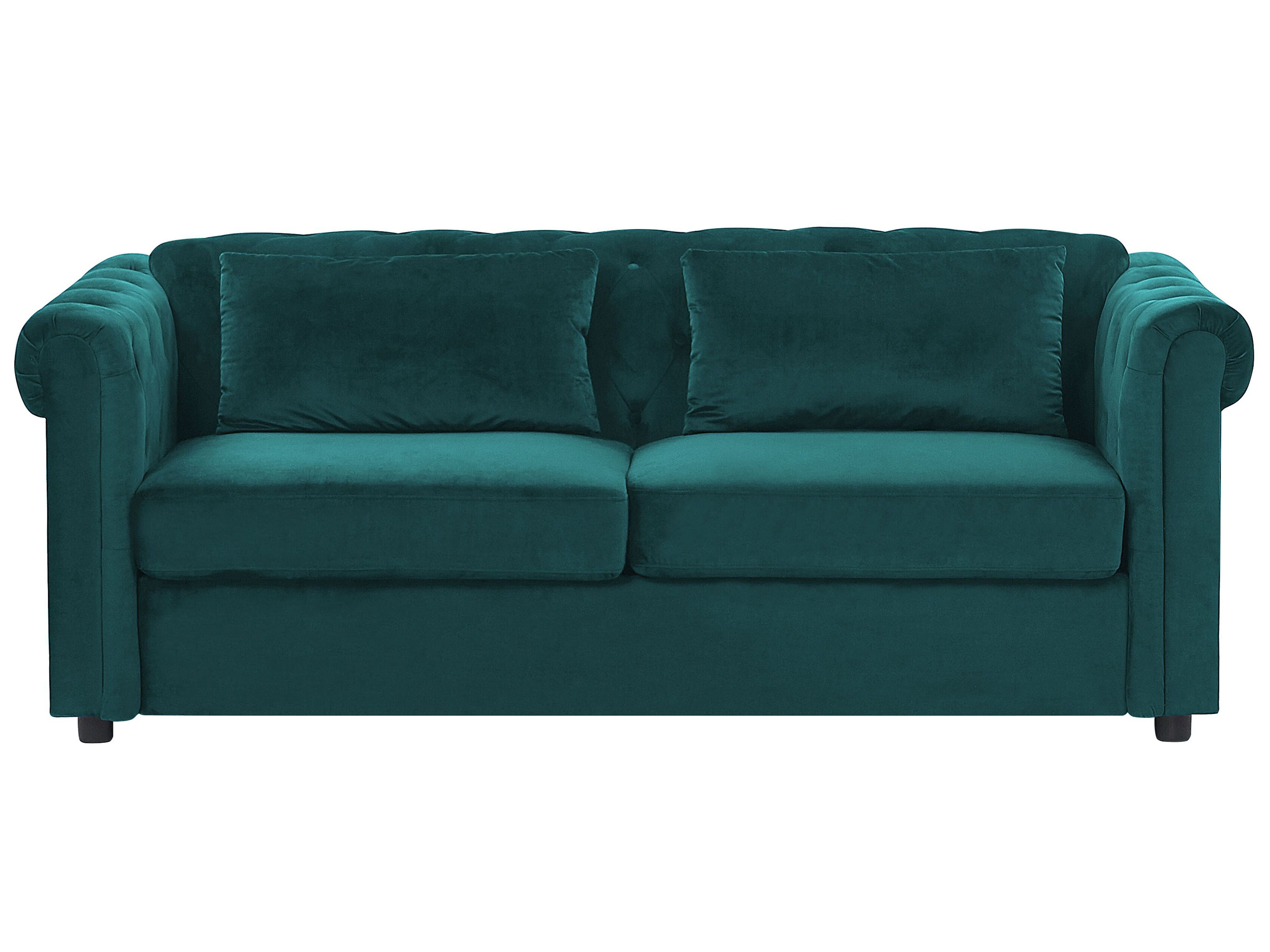 Sofa Bed 3 Seater CHESTERFIELD Velvet Emerald Green