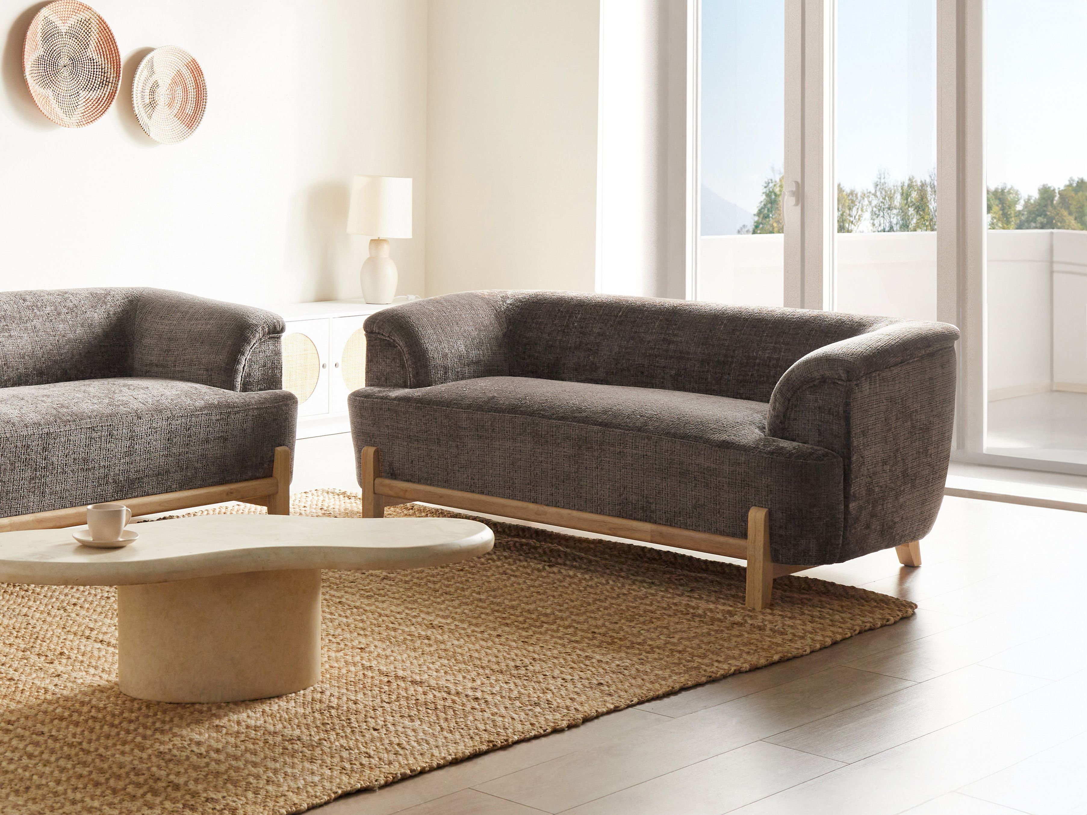 Sofa 2 Seater ALNOR Chenille Brown