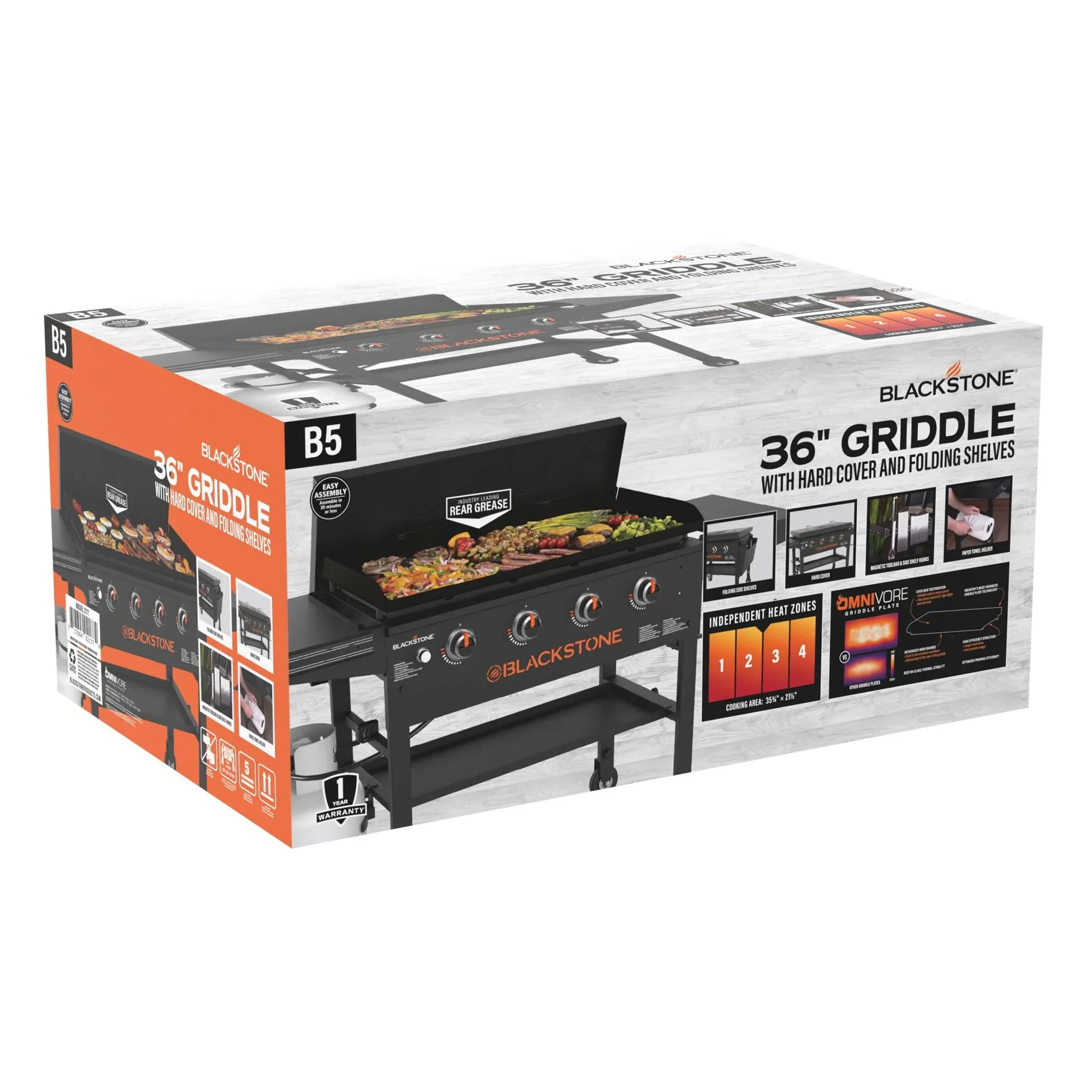 Blackstone Original 4-Burner 36in Propane Omnivore Griddle With Hard Cover - 2177 - Image 3 Blackstone Original 4-Burner 36in Propane Omnivore Griddle With Hard Cover - 2177 - Image 3