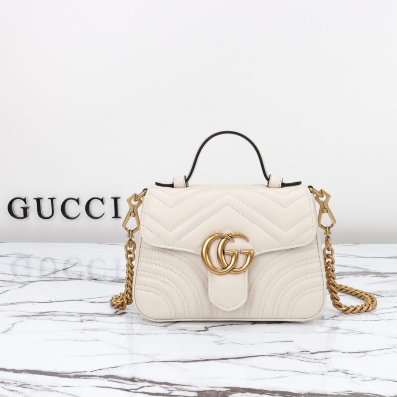 Replica Gucci GG Marmont Top Handle White1:1High-quality replica