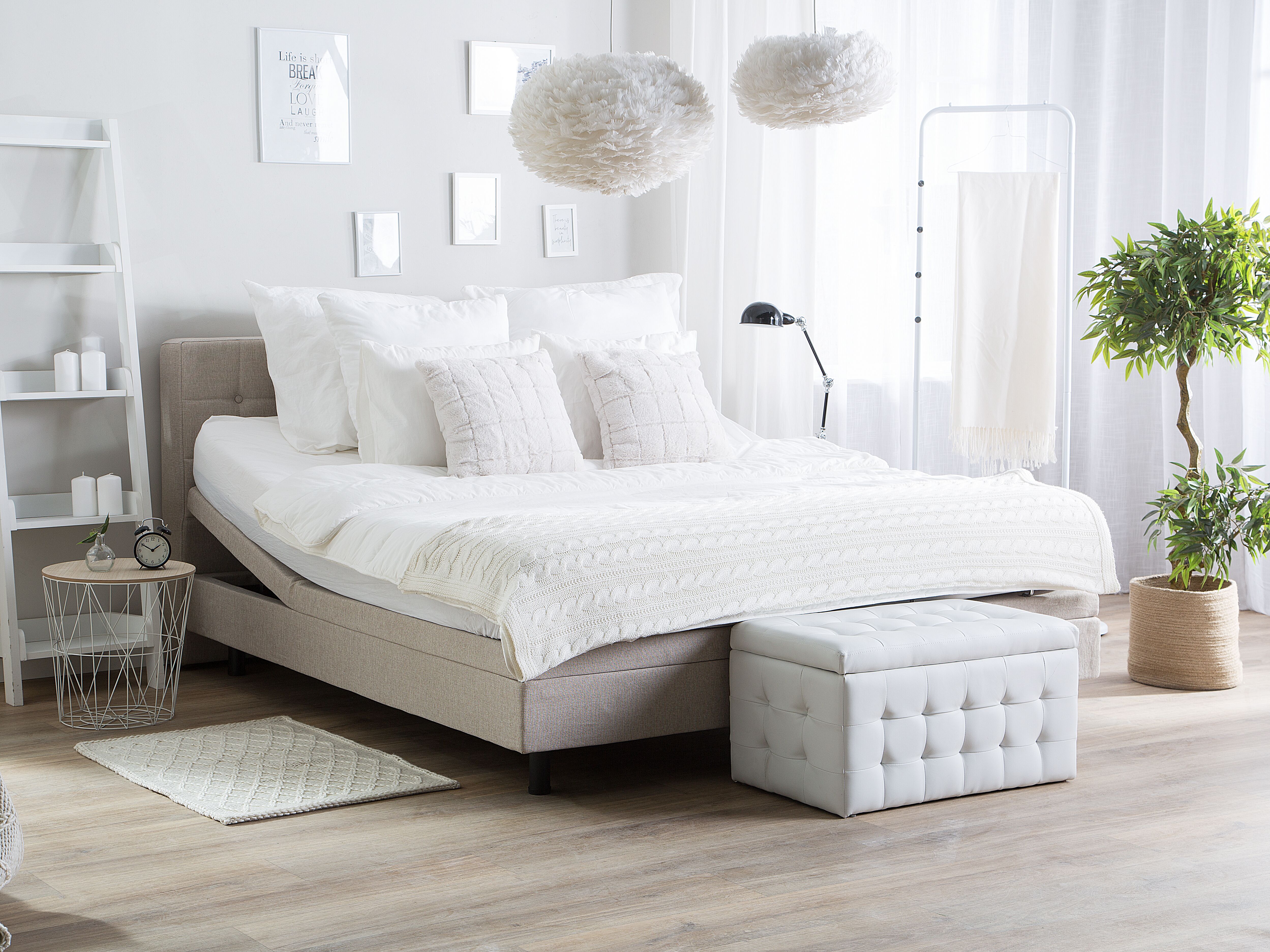 Adjustable Bed Fabric DUKE 180 x 200 cm (EU Super King) Beige