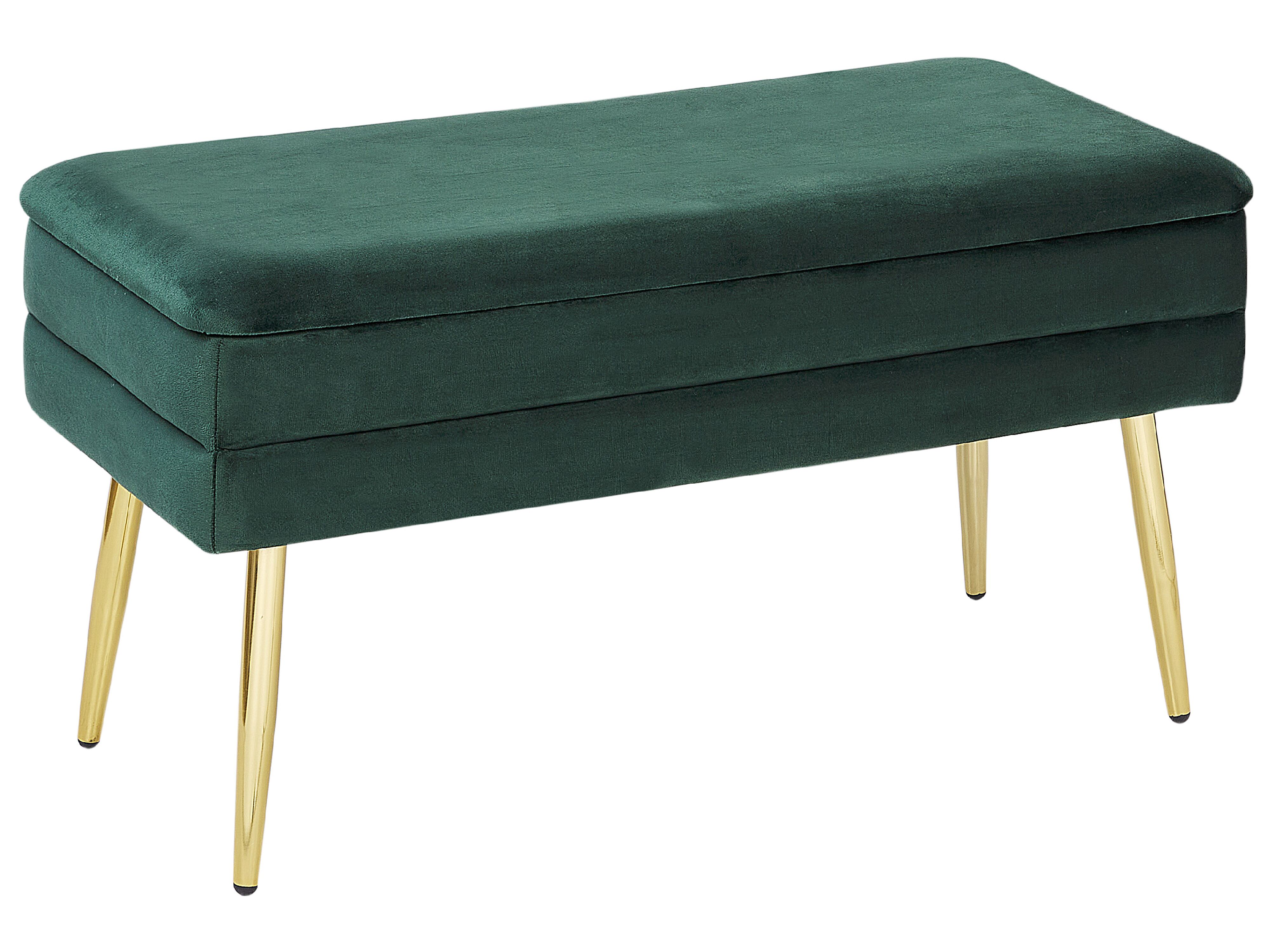 Upholstered Storage Bench DURHAM Velvet Dark Green